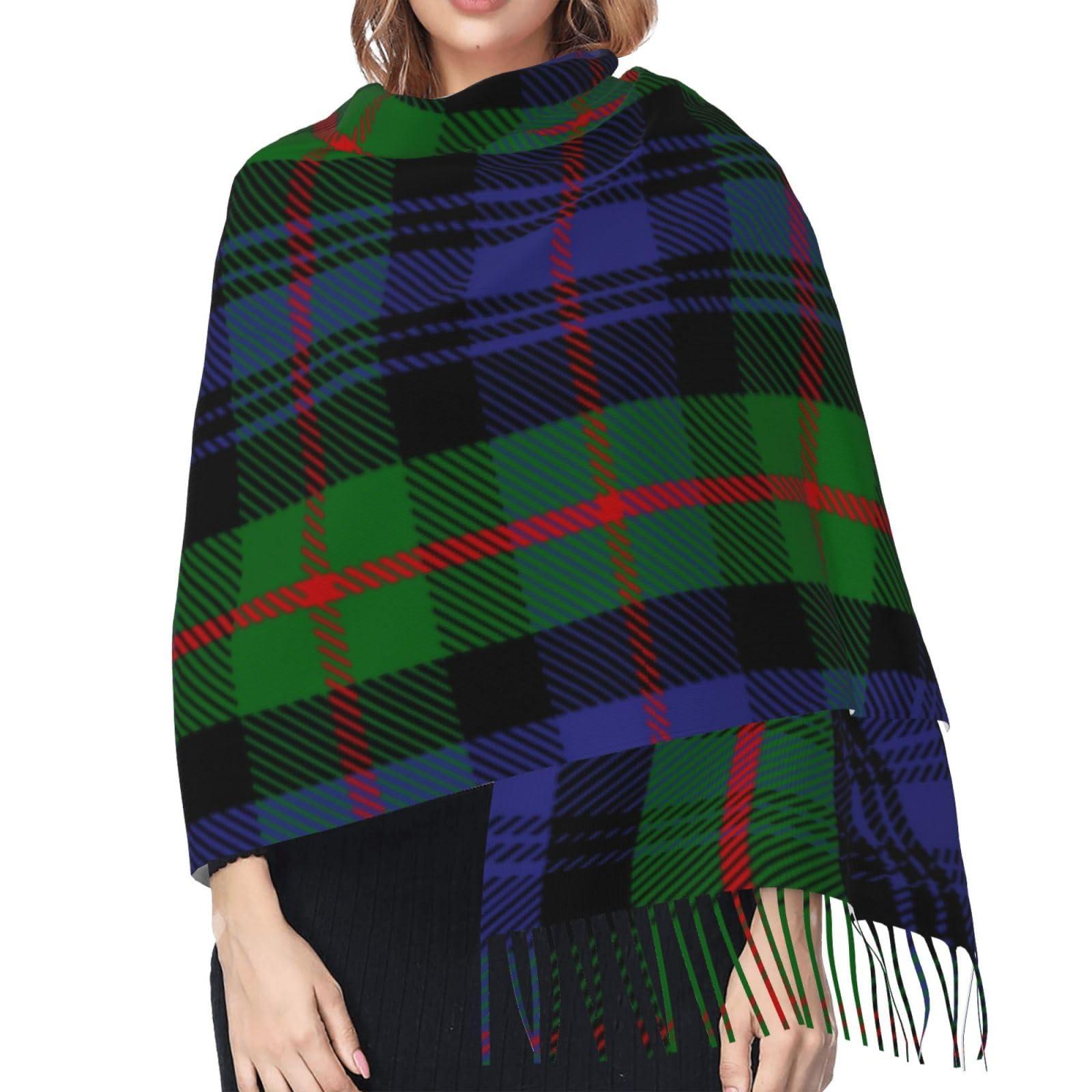 LMNSWDA LMNSWDA Clan Murray Tartan Women's Fashion Cashmere Feel with Tassel Large scarf warm party shawl Wraps