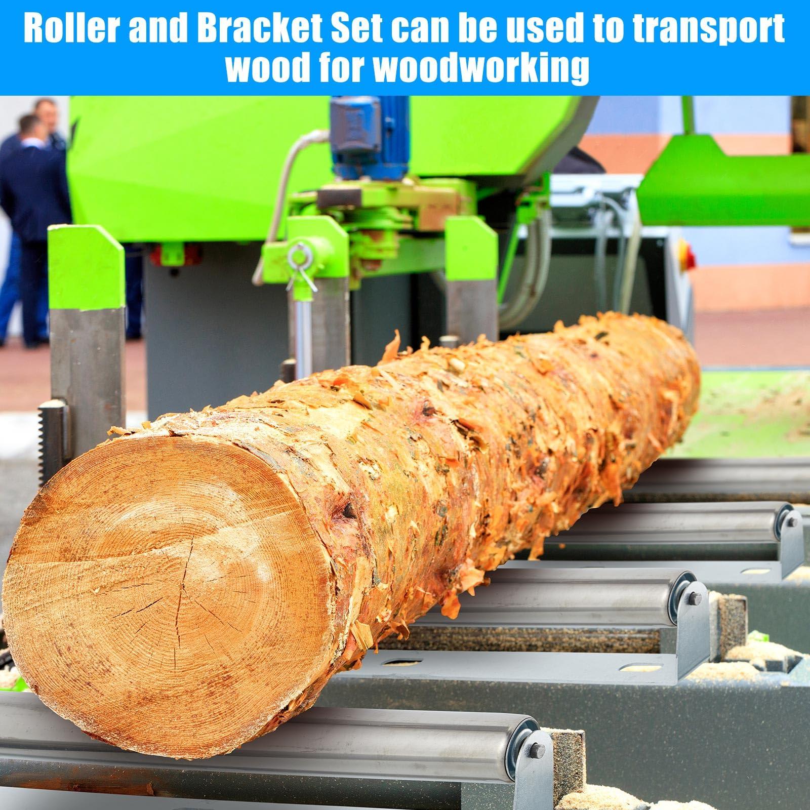 Therwen Therwen Pack of 2 Boat Trailer Roller with Bracket Set Conveyor Rollers 1.5" Diameter Kayak Roller Metal Roller with Bracket for Transporting Raft Industrial Use (Silver, 16'' Long)