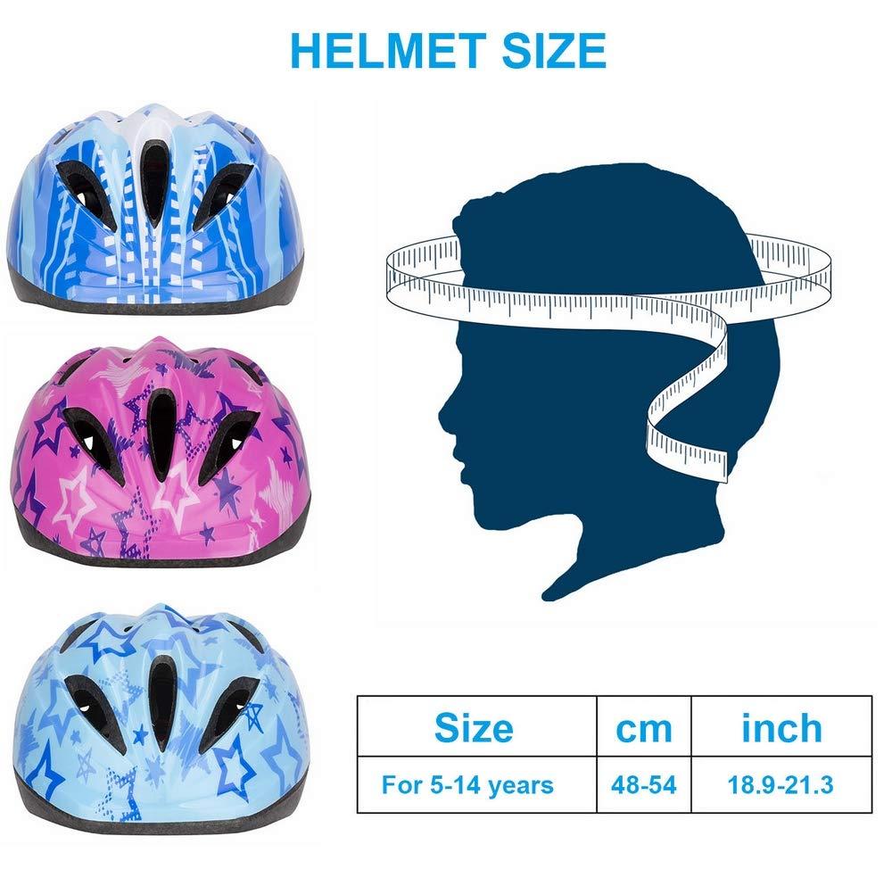 LX LERMX Kid Bicycle Helmets, LX LERMX Kids Bike Helmet Ages 5-14 Adjustable from Toddler to Youth Size, Durable Kids Bike Helmet with Fun Designs for Boys and Girls