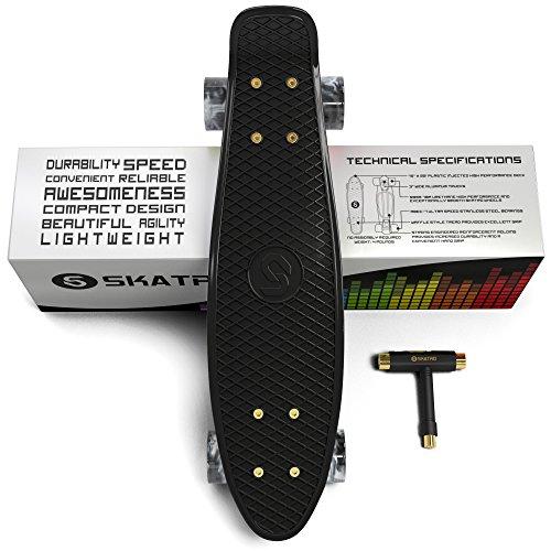 Skatro Skatro - Mini Cruiser Skateboard. 22x6inch Retro Style Plastic Board Comes Complete