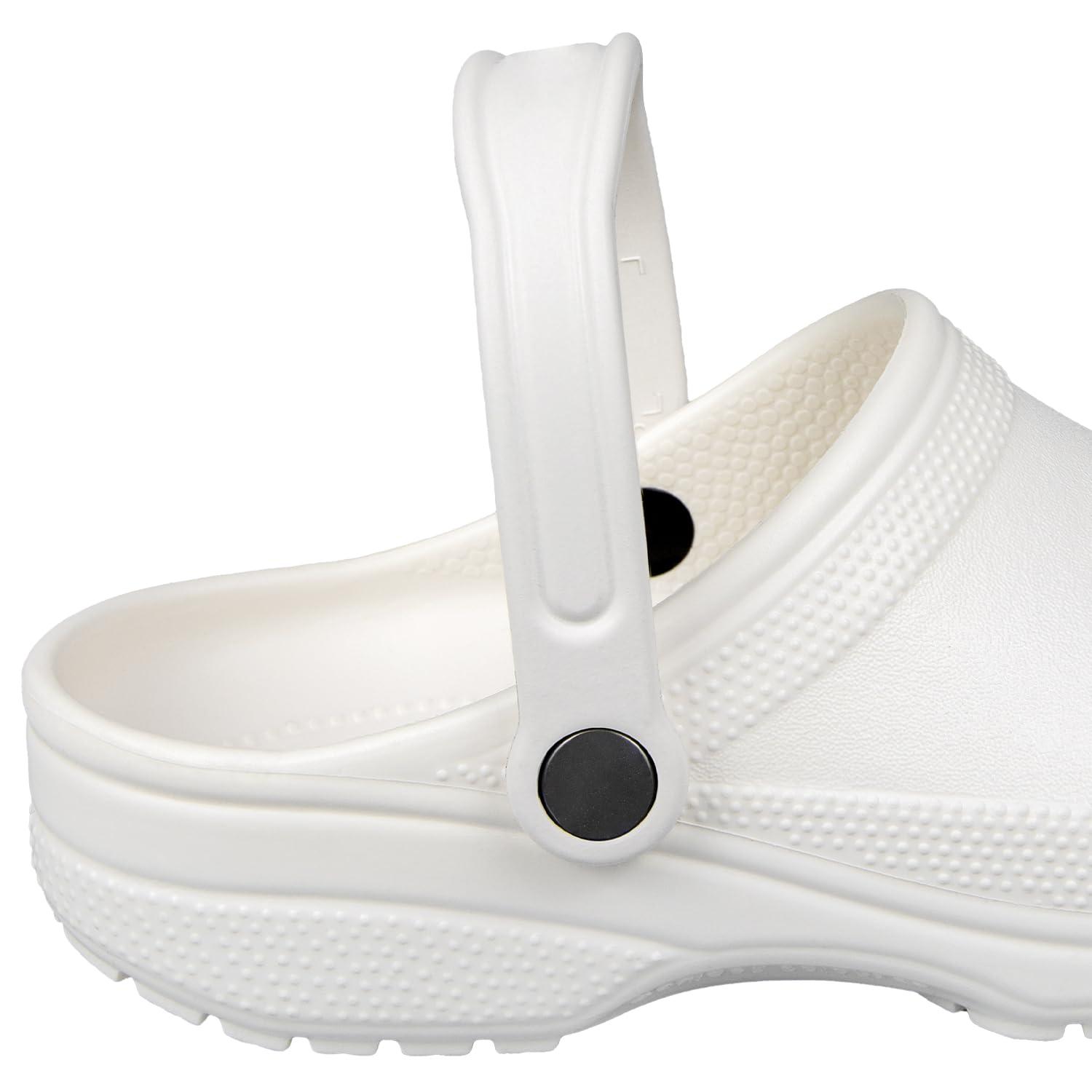 SOPROM Replacement Rivets with Heel Straps for Croc Classic Clogs Men Women and Kids Shoes(Color:White,Size:C12)