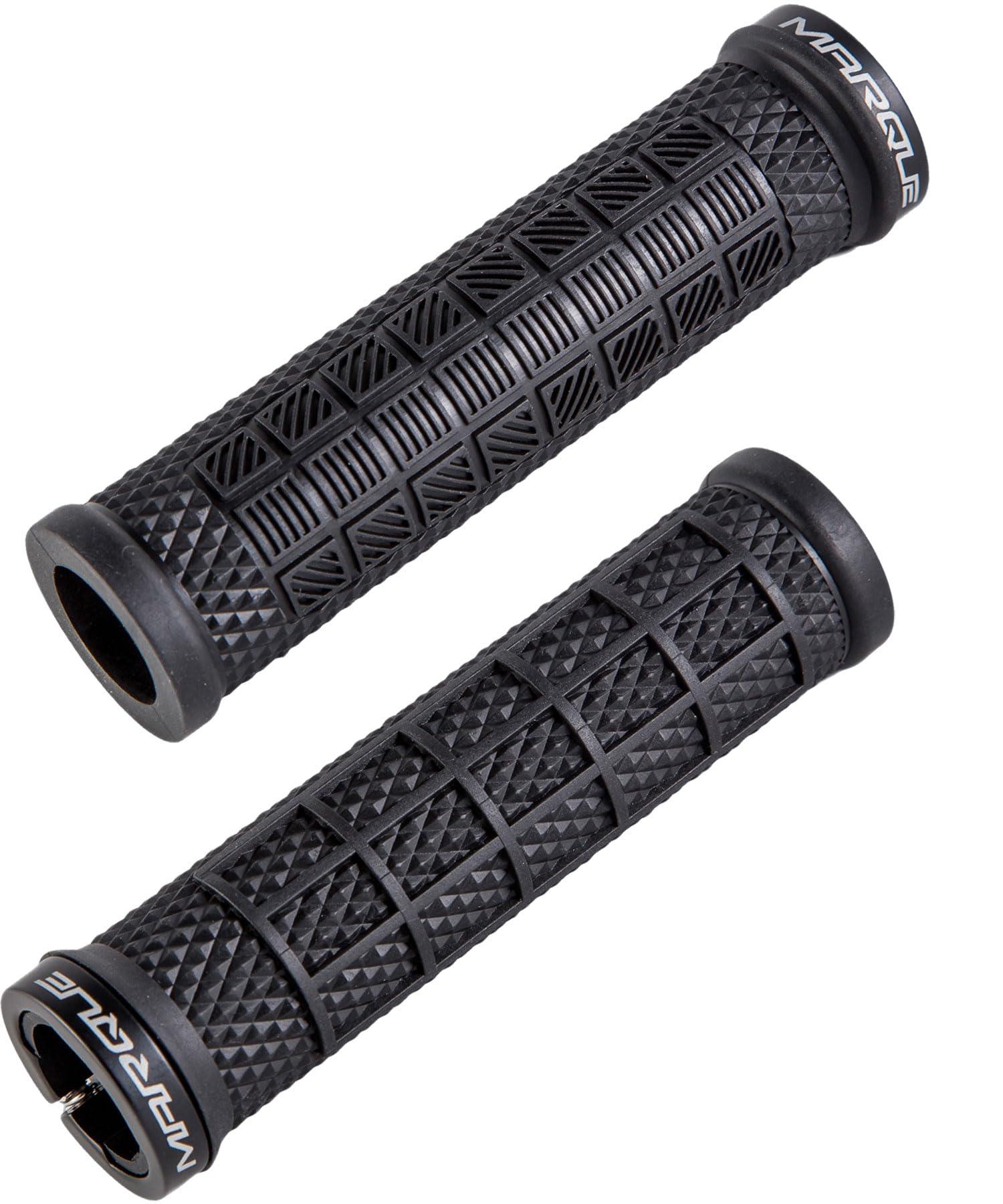 MARQUE Marque Grapple Mountain Bike Handlebar Grips Single Lock-On Ring MTB and BMX Bicycle Handle Bar with Non-Slip Grip (Phantom Black)
