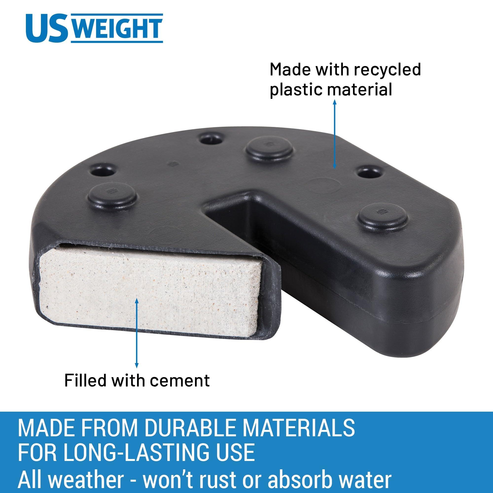 US Weight US Weight 40 Pound Canopy Weight Set of 4 and Carry Strap with No-Pinch Design - Easy Installation and Removal to Secure Tents, Canopies, and Umbrellas at Outdoor Events