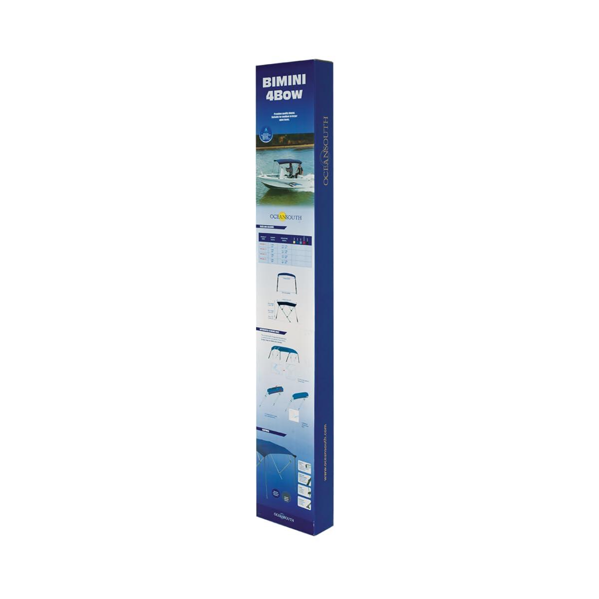 Oceansouth Oceansouth 4 Bow Bimini Top Premium Range 8ft Length (Blue, Bimini TOP 8ft 4 Bow 90\"-96\")