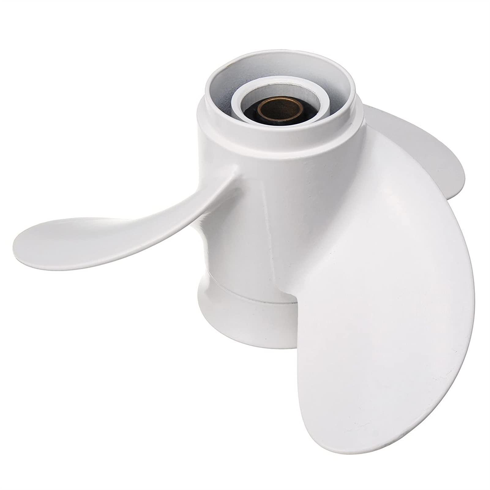 XMEIFEI PARTS XMEIFEI PARTS 6G1-45943-00-EL 8 1/2 x 8 1/2 Boat Outboard Propeller Aluminum Alloy fit for Yamaha 6-8HP White 7 Spline Tooth 3 Blades R Rotation