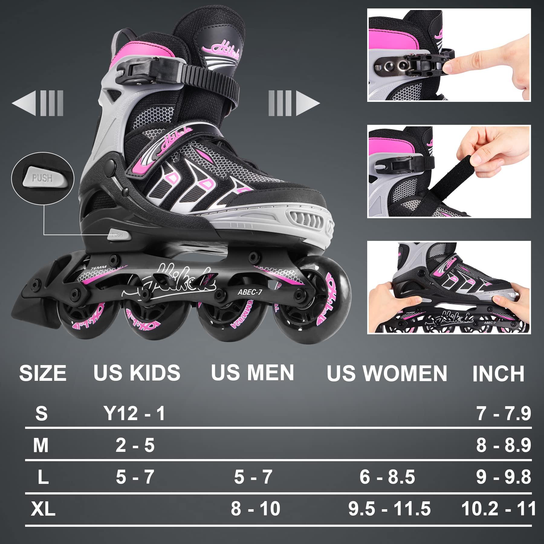 Hikole Hikole Adjustable Inline Skates for Kids and Adults,Outdoor Roller Blades Skates for Girls and Boys, Breathable Adult Female Roller Fitness Blades