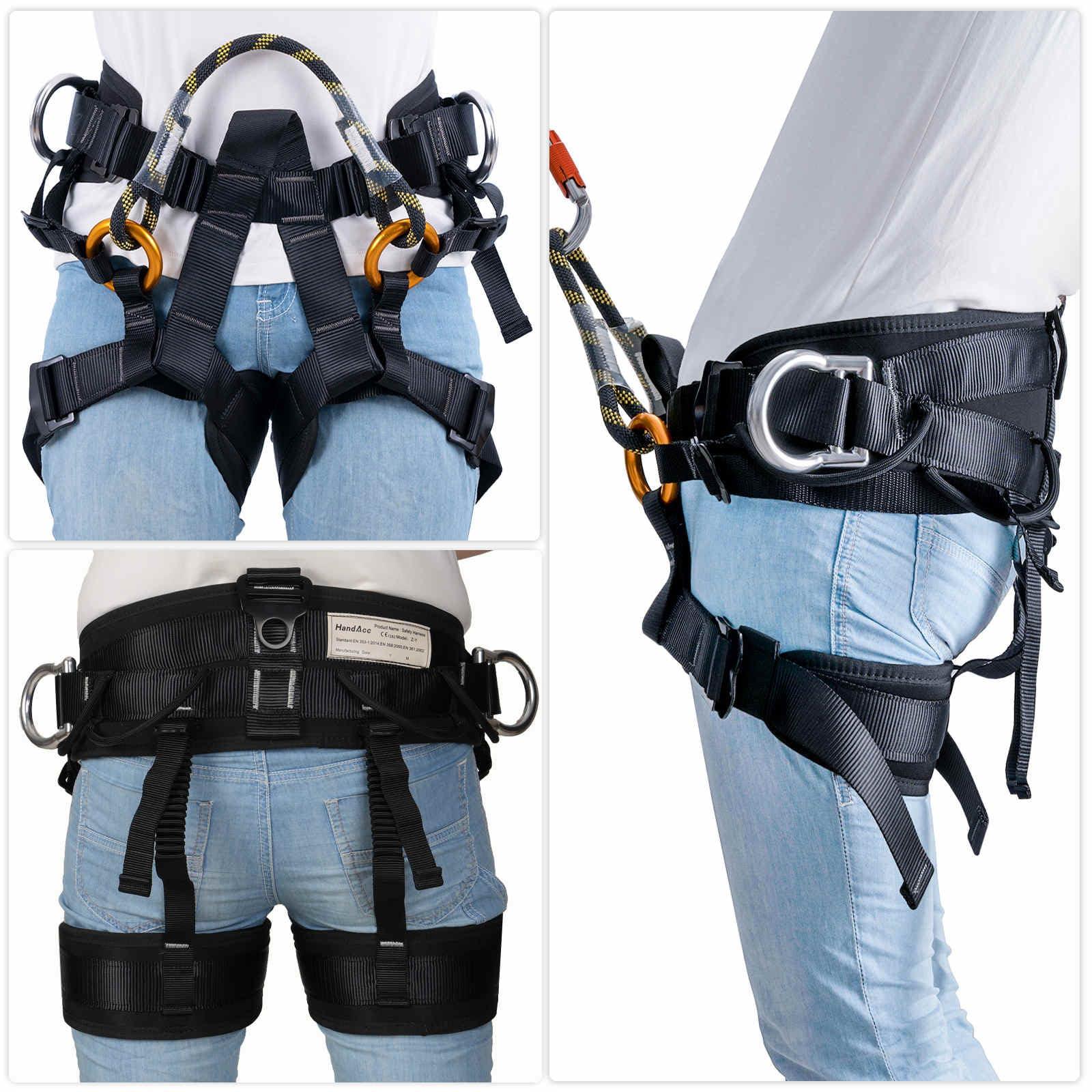 HandAcc HandAcc Climbing belts, Thicken Professional Large Size Safety Seat Belts for Tree Climbing, Rescuing Work, Rappelling and Other Outdoor Adventure Activities