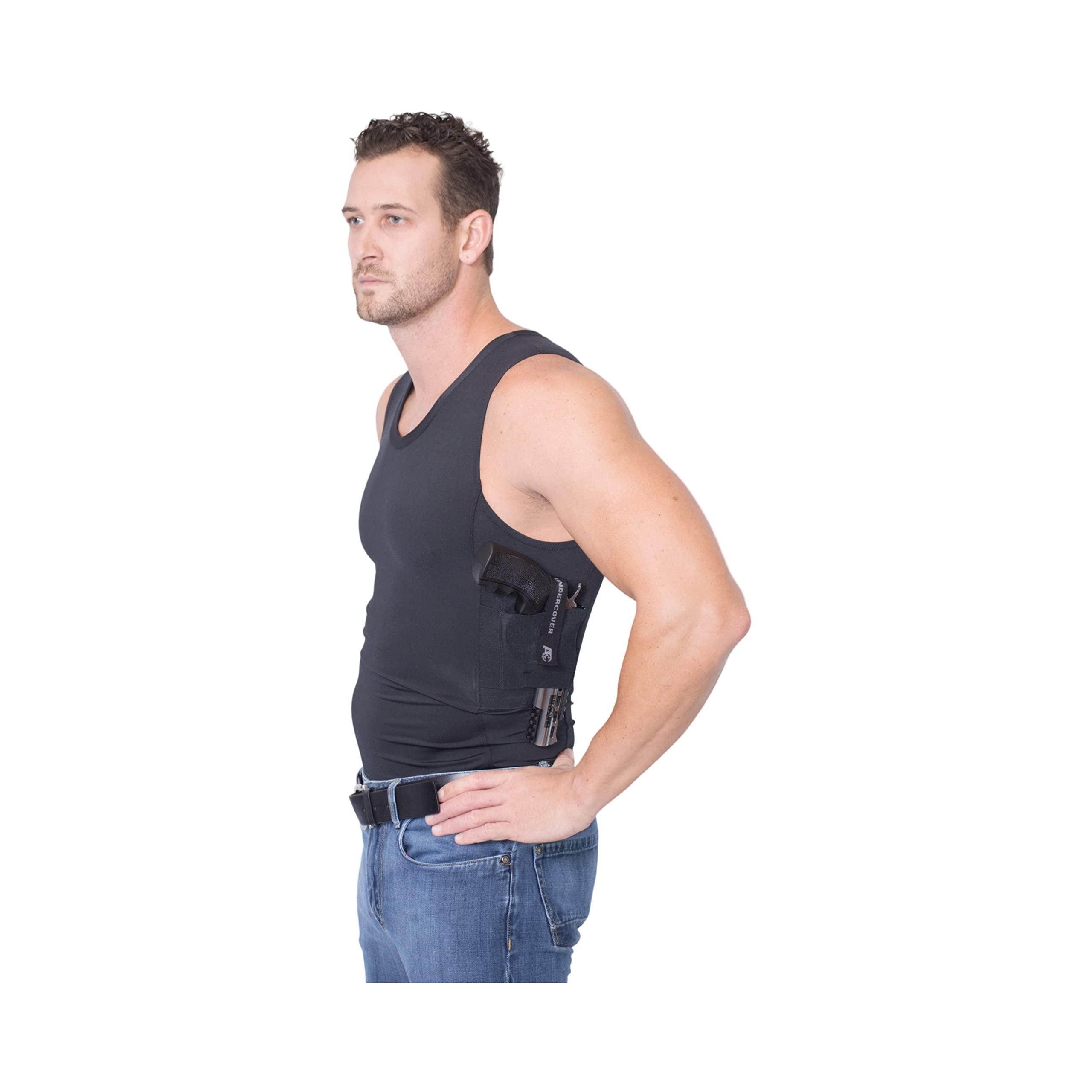 AC Undercover AC Undercover Men\'s Concealed Carry Tank Top - Compression Clothing with Holster - Stylish and Secure Undershirt Gun Holster - Tactical and Everyday Use - Size 3XL, 1 Pack, Black