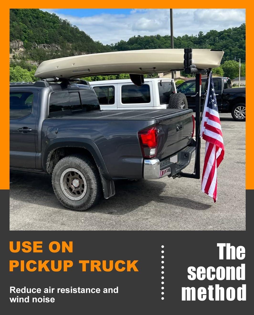 Autoholic Autoholic Upgraded RV Hitch Mount Kayak Rack Height Adjustable Vertical Kayak Carrier for RV, Truck, SUV Holds 2 Kayaks up to 12' & 150LBS & 2'' Hitch Receiver