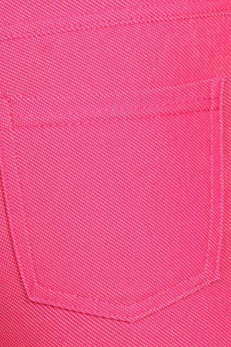 ICONOFLASH Women's 5 Pocket Stretchy Jeggings Pull On Skinny Fit Comfortable Jean Leggings Fuchsia Pink Size Small