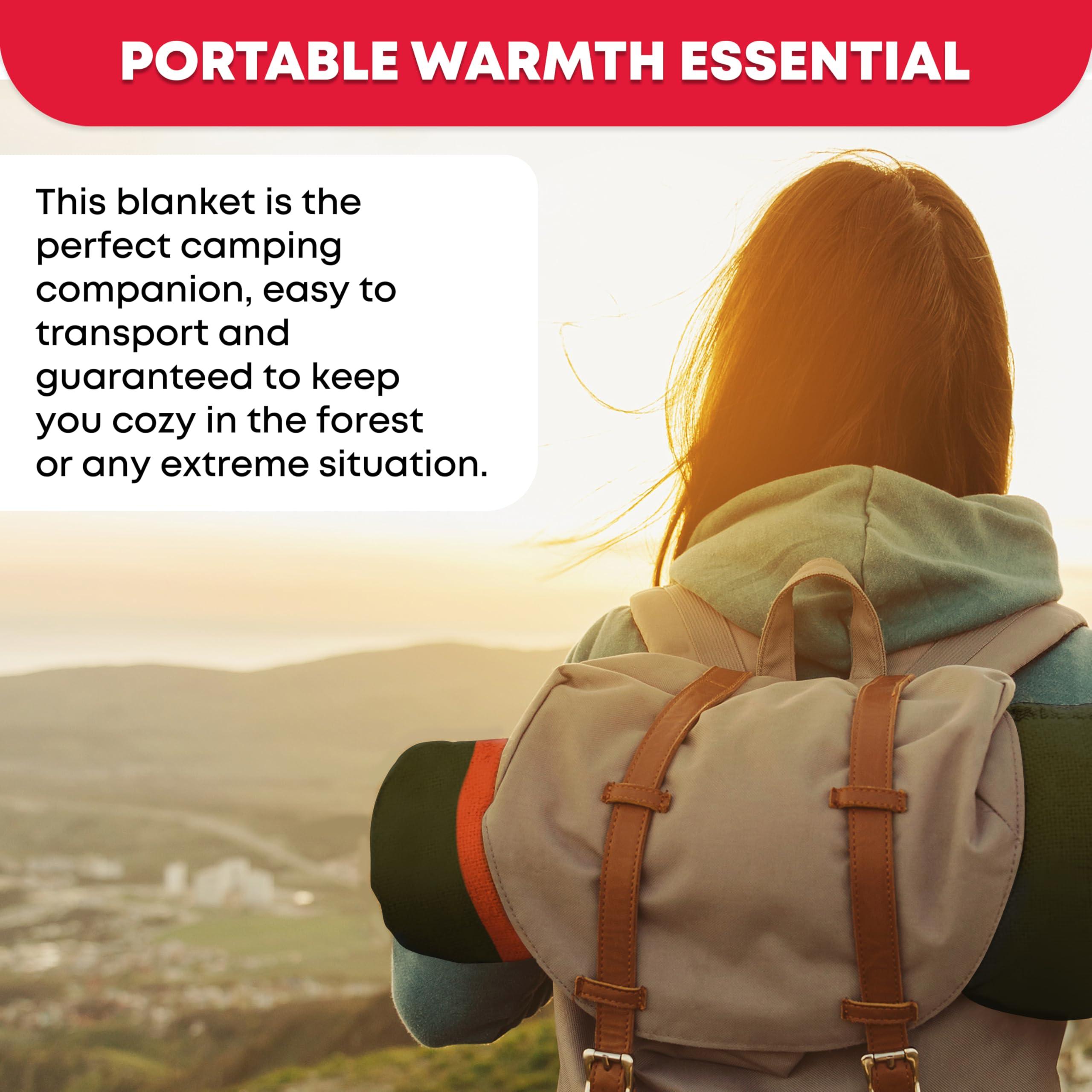 Ever Ready First Aid Military Wool Blanket - 95% Wool, Washable, Perfect for Outdoors, Travel, Car & Bushcraft Emergency Blanket, 96" x 96" 6.65 lbs. - Olive Drab Green with Stripes - Queen Size