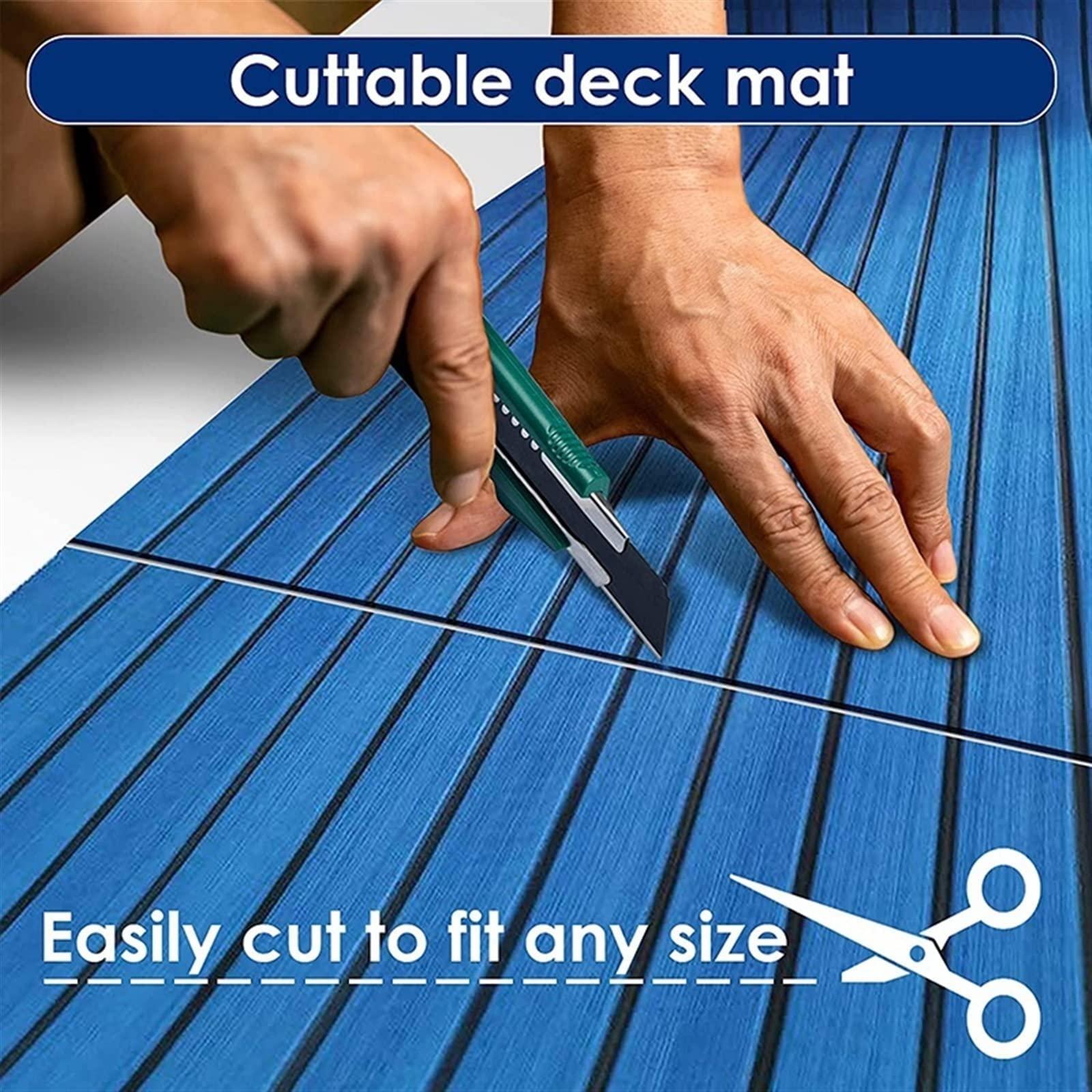 WKXTECZT WKXTECZT Boat Flooring EVA Foam Boat Decking Marine Carpet Sea Deck Boat Flooring Sheet Self-Adhesive Marine Flooring for Fishing Boat Kayak Yacht RV Swimming,Blue,240cmX90cm