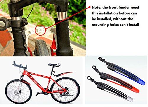 BlueSunshine WIROJ BlueSunshine Adjustable Road Mountain Bike Bicycle Cycling Tire Front/Rear Mud Guards Mudguard Fenders Set (Blue + Black)