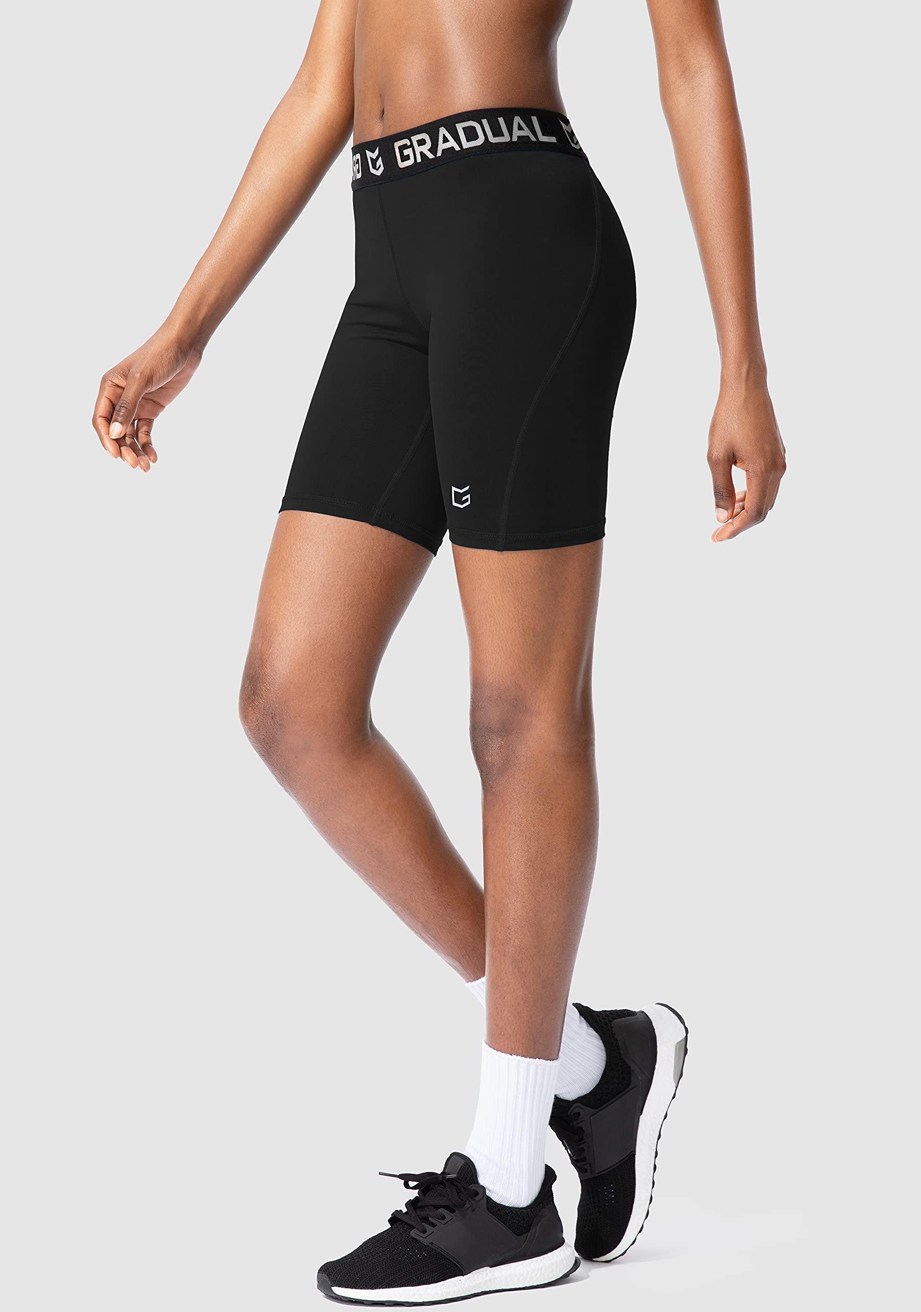 G Gradual Women's Spandex Compression Volleyball Shorts 3" /7" Workout Pro Shorts for Women (7'' 3 Pack: Black/Black/Black, X-Large)