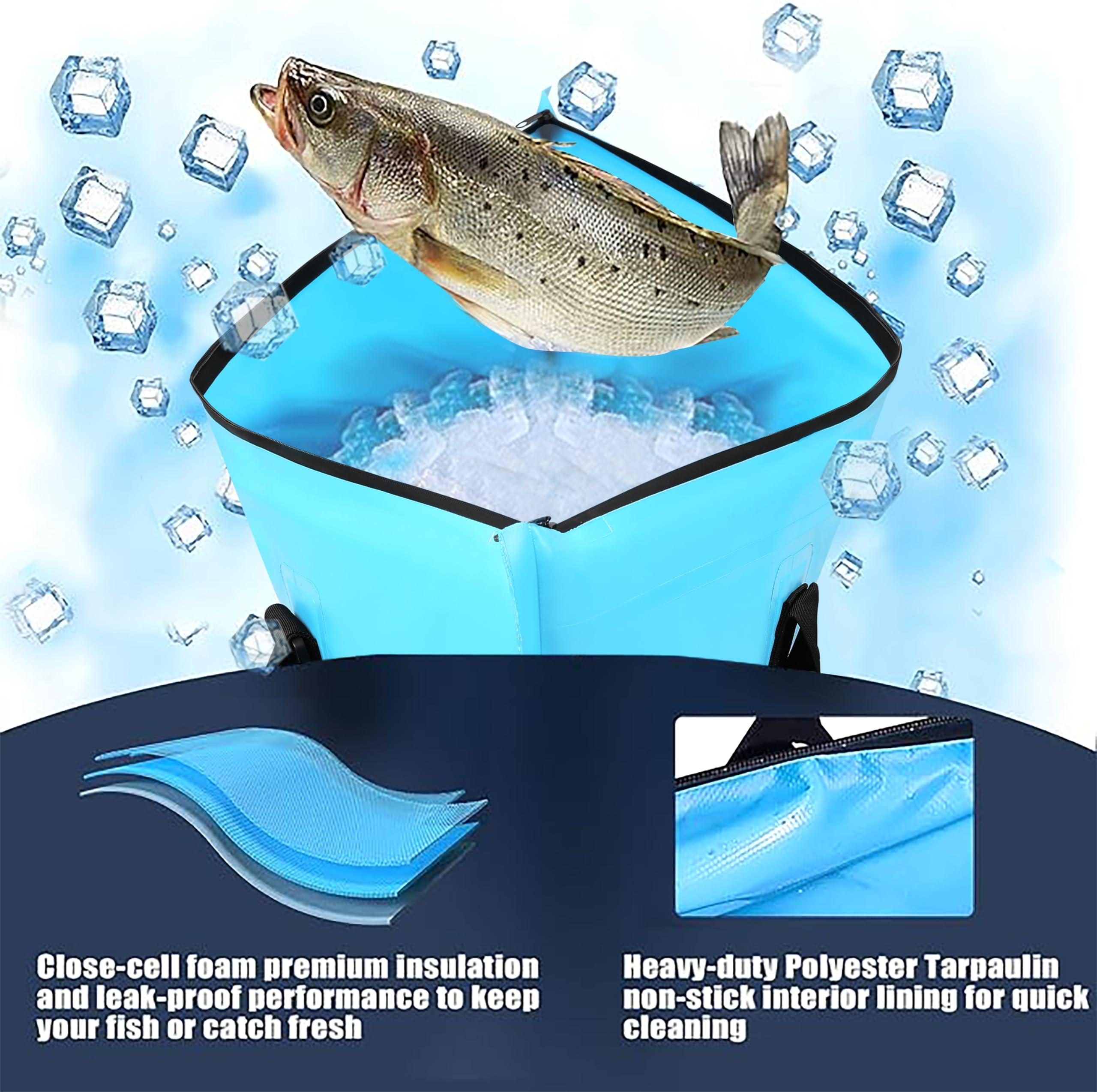 MORXPLOR MORXPLOR Insulated Fish Cooler Bag for Fishing 40x17 47x17Inches,Insulated Fish Kill Bag with Drain Valve,Large Cooler Bag,Food Delivery Bags,Reusable Grocery Bags