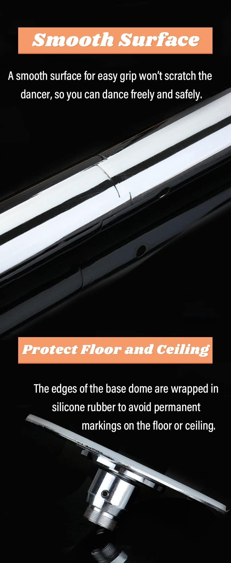 WAHHWF WAHHWF Chromed Steel Stripper Pole for Home 9ft 10ft 11ft 12ft Ceiling - Professional Spinning Dancing Pole for Apartment Gym Club, Portable Dance Pole Extension 45mm (Size : 320cm-335CM/10.5ft-11ft)