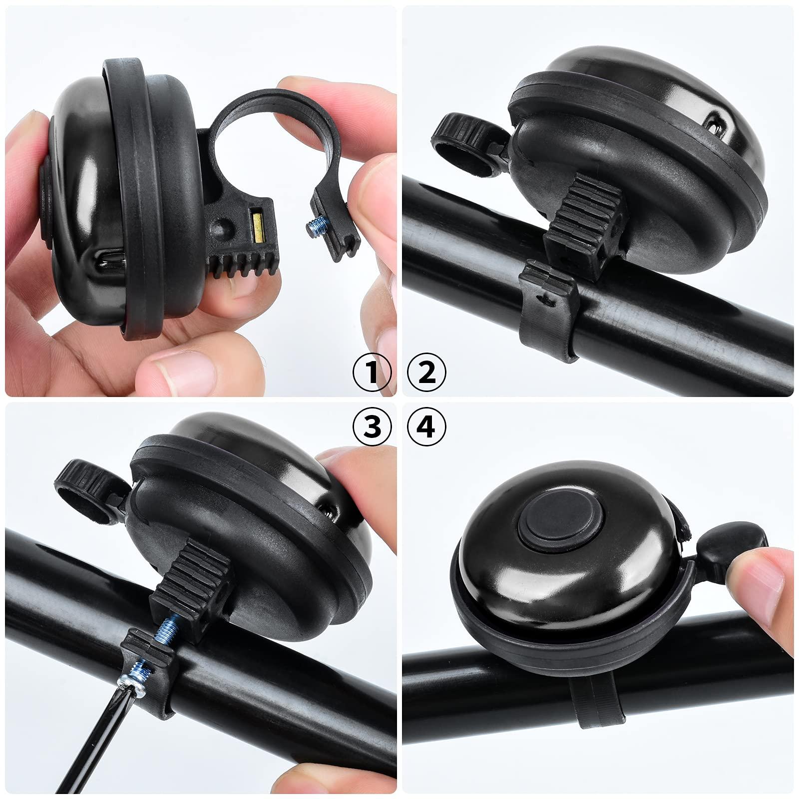 Xthuge Xthuge Classic Bike Bell, Aluminum Bicycle Bell, Loud Crisp Clear Sound Bicycle Bike Bell for Adults Kids(Black-Right Hand Use)