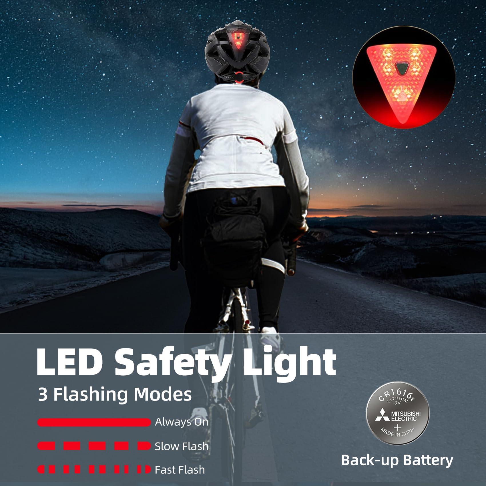 Basecamp Bike Helmet, Basecamp Bicycle Helmet with Rear Light & Detachable Magnetic Goggles Lightweight Cycling Helmet Adjustable for Adult Men Women Mountain & Road (BC-069)
