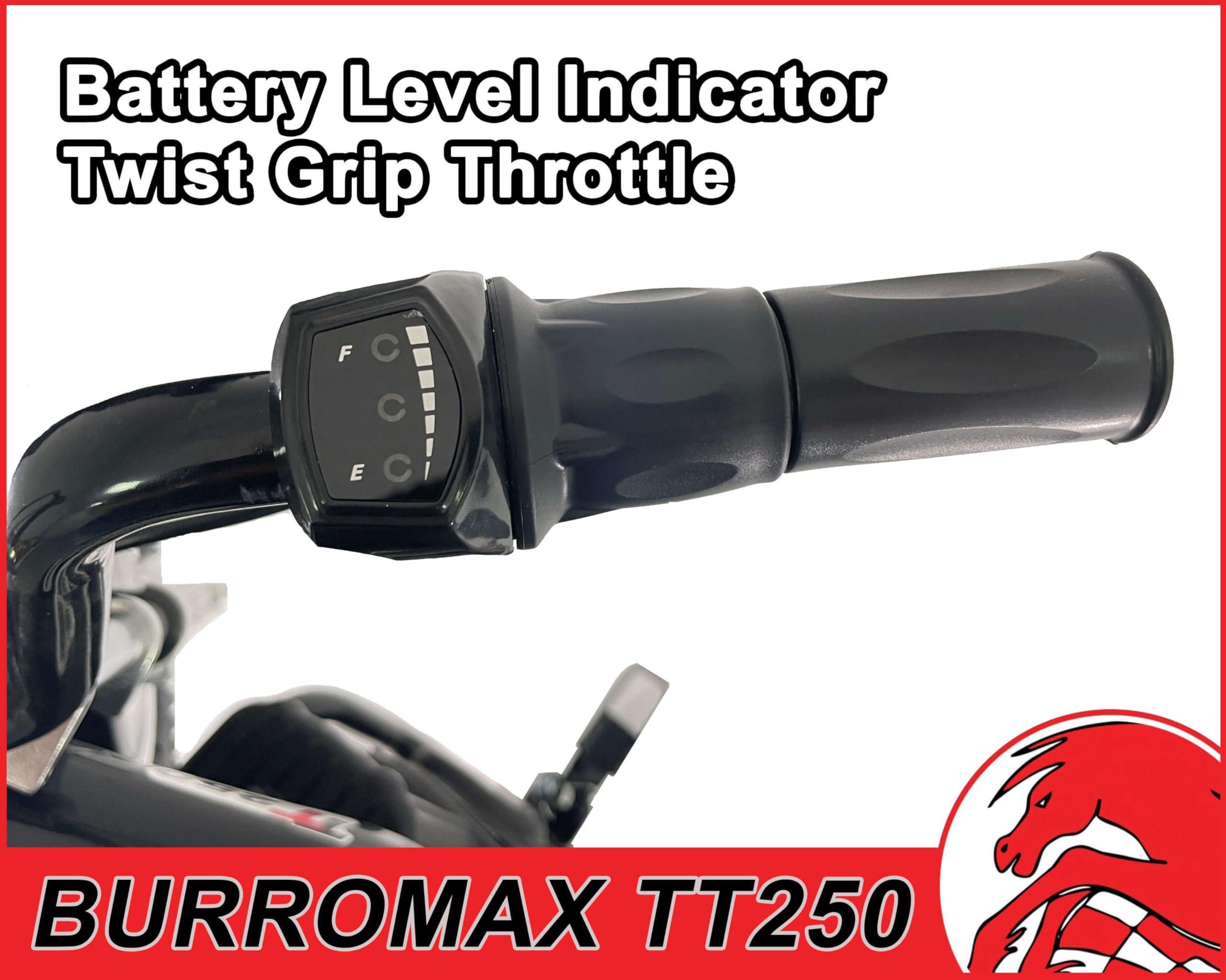 Burromax Burromax TT250 Electric Dirt Bike for Kids, 250w 24v 7ah, 2 Speeds, 14 Mph, Up to 150lb Rider, Off-Road Electric Mini Bike (Black)