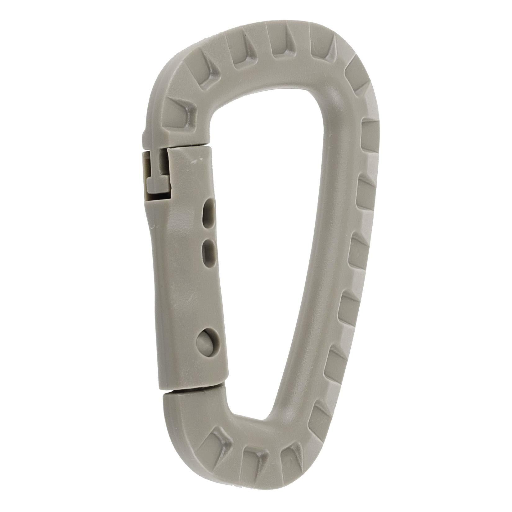IEBUOBO IEBUOBO 12 Pack Khaki Carabiner Keychain - Hard Polymer Carabiners Climbing D Rings Light Weight Spring Snap Gear Clip Utility Hooks Backpack Hanging Buckle for Camping Hiking Fishing