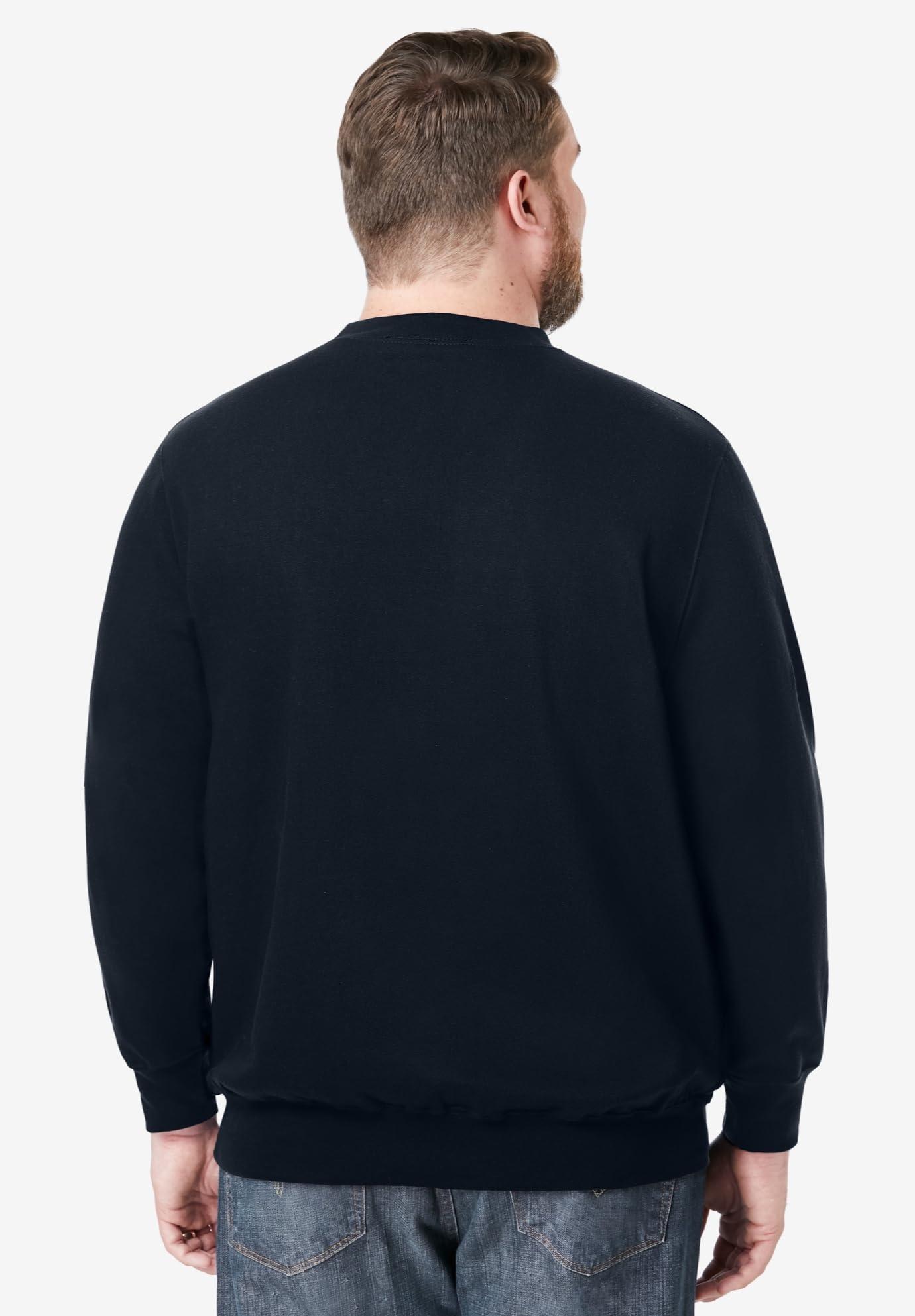 KingSize KingSize Men's Big & Tall Fleece Crewneck Sweatshirt - 2XL, Black