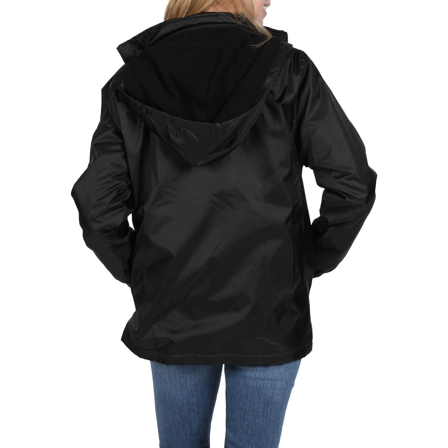totes totes Womens Rain Jacket with Hood Rain Coat for Women Waterproof Womens Coats, Black, Medium