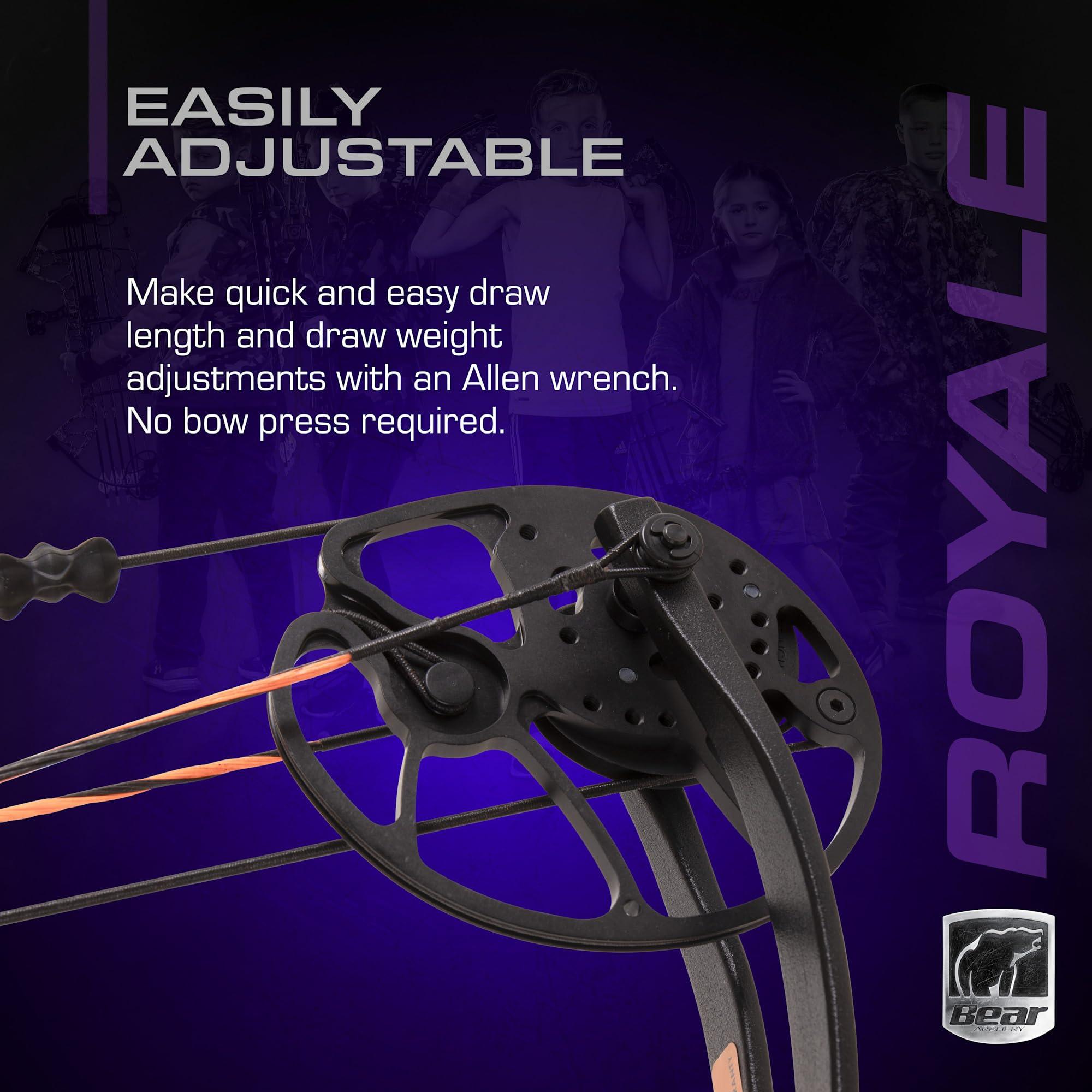 Bear Archery Bear Archery Royale Ready to Hunt Compound Bow Package for Adults and Youth, Left Hand, Shadow