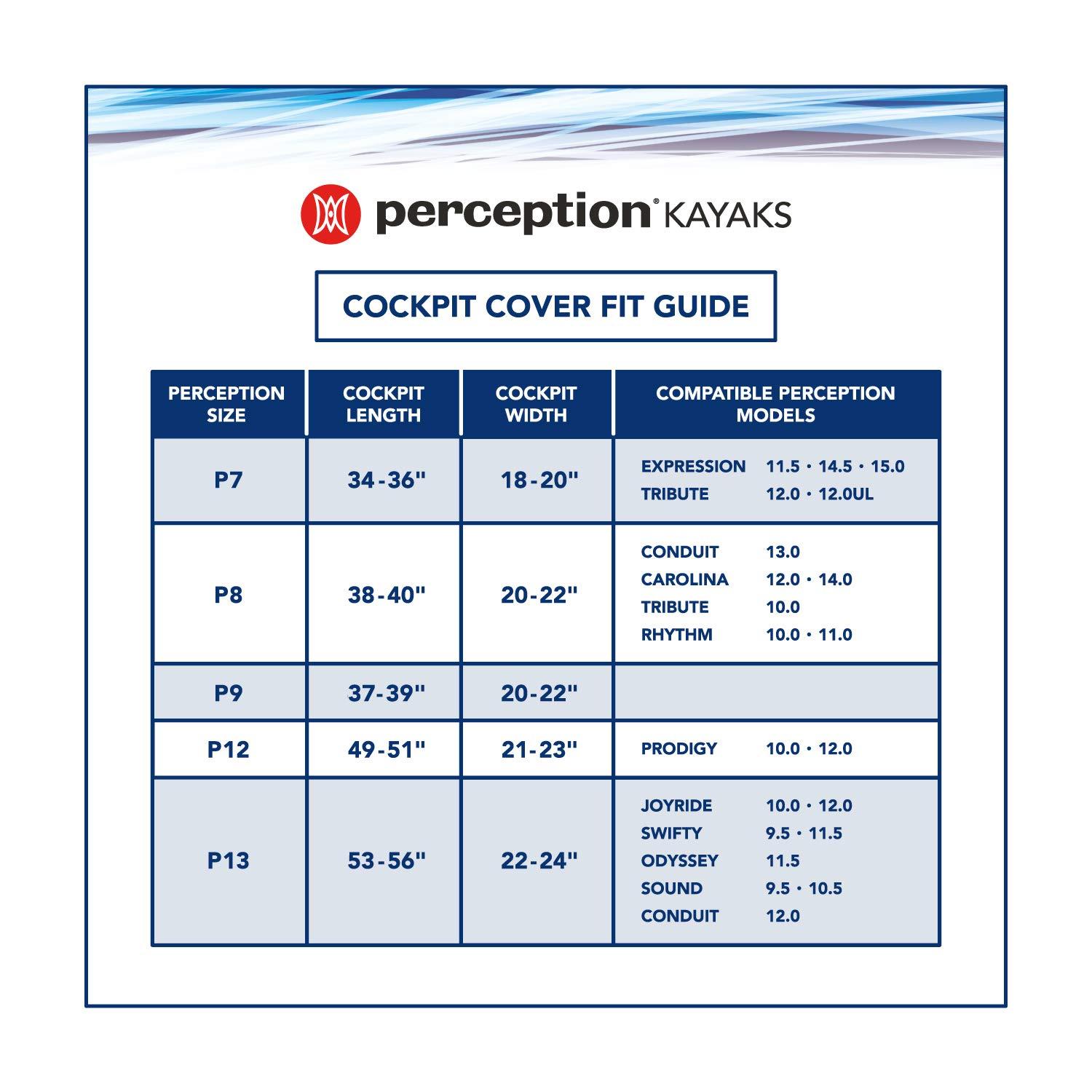 Perception Kayaks Perception TrueFit Kayak Cockpit Cover - for Sit Inside Kayaks, P7, Grey