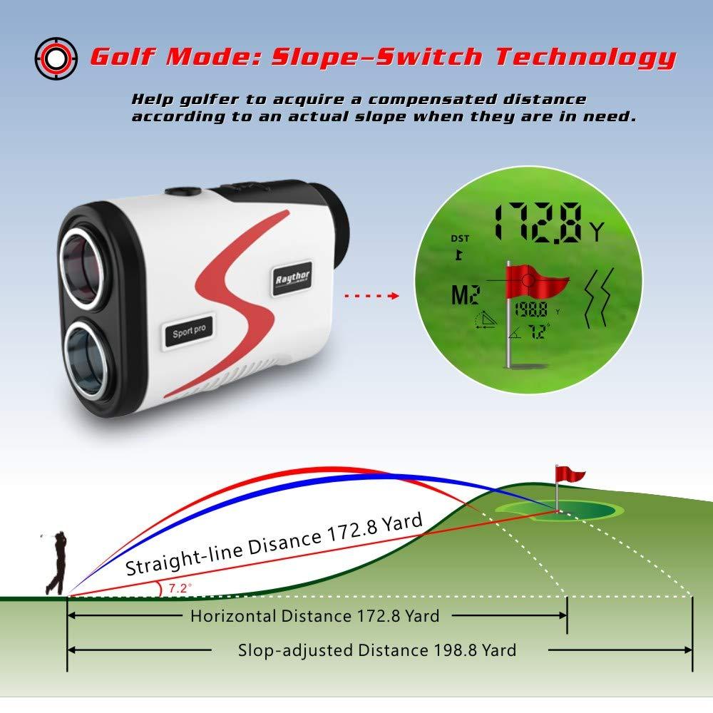 Raythor Raythor Golf Rangefinder, 6X Rechargeable Laser Range Finder 1000 Yards with Slope Adjustment, Flag Seeker with Vibration and Fast Focus System, Continuous Scan Support, Help You Choose The Right Club