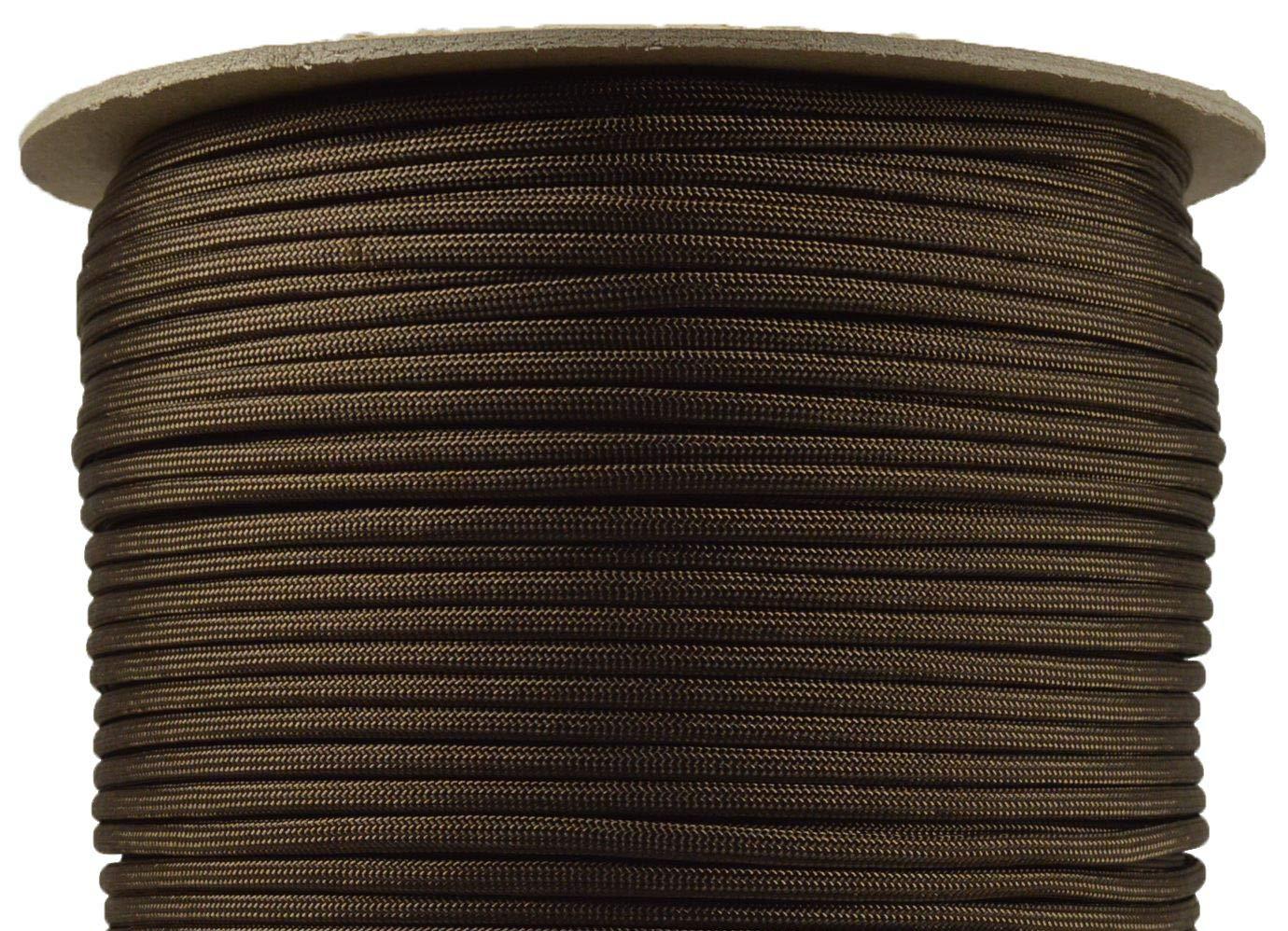 BORED? PARACORD! Acid Brown - 1,000 Foot Spools - 250 Foot spools - 100 feet Hank - 50+ Colors - Veteran Owned