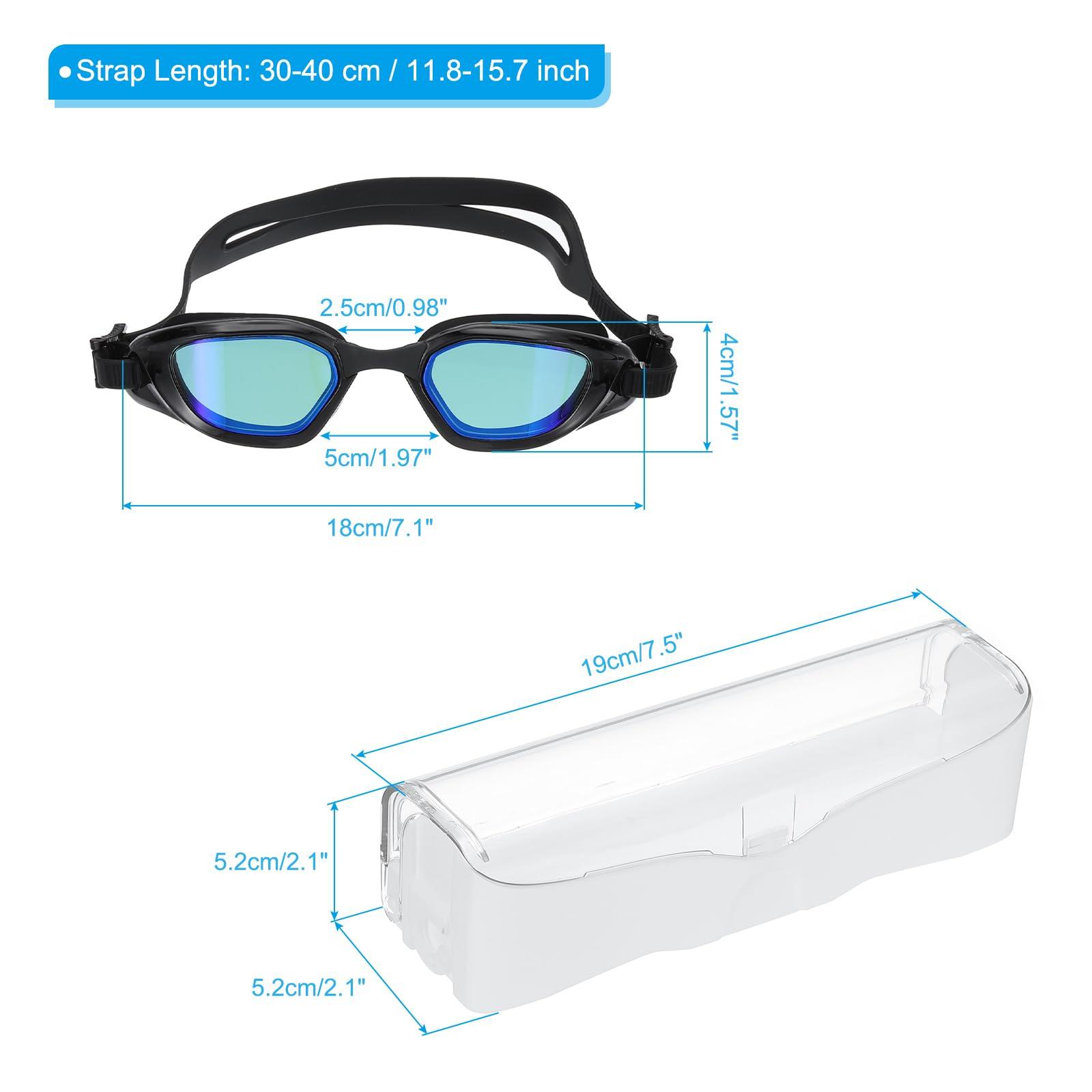 PATIKIL PATIKIL Polarized Swim Goggles Unisex, Anti-Fog Pool Swimming Goggles Sun Rays Resistance No Leaking with Storage Box for Men Women Adults Teenagers, Black/Blue