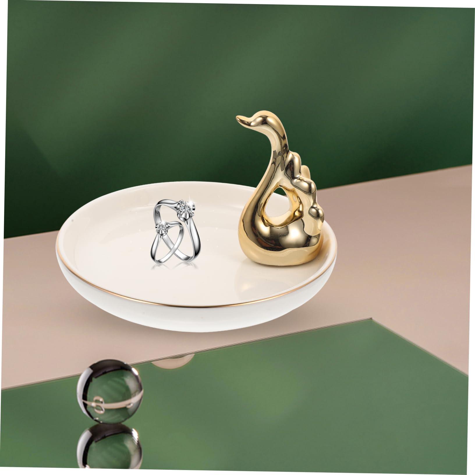 FONDOTIN FONDOTIN Ceramic Jewelry Dish Jewellery Dish Tray Decorative Tray Ceramic Jewelry Plate Ceramic Jewelry Holder Decorative Ring Dish Ceramic Jewelry Tray Lipstick Plate Trinket Storage Plate