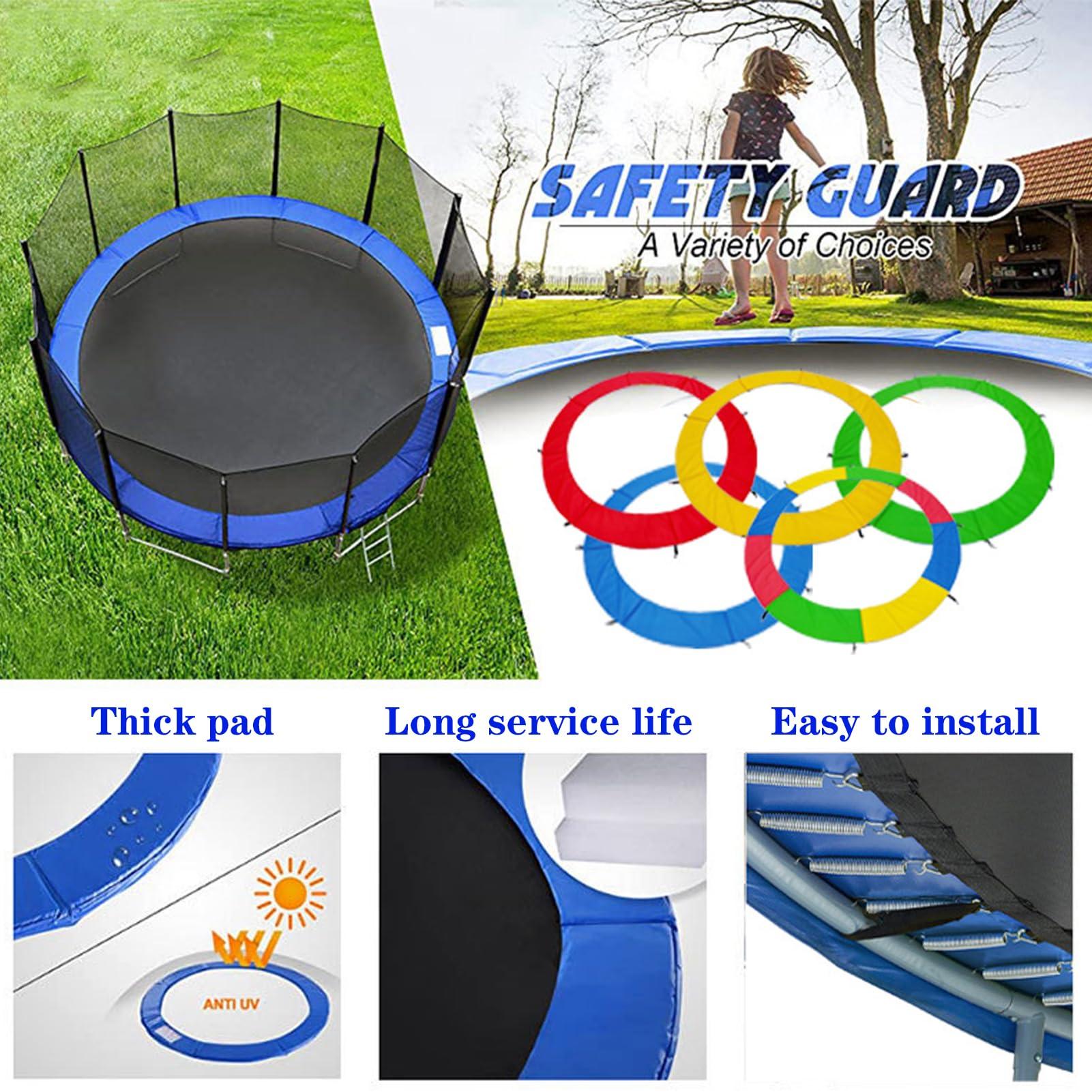 BIWKONI BIWKONI Round Trampoline Replacement Spring Cover Safety Protection Pad UV-Resistant Anti-Collision Trampoline Accessories,Multi Color,14FT