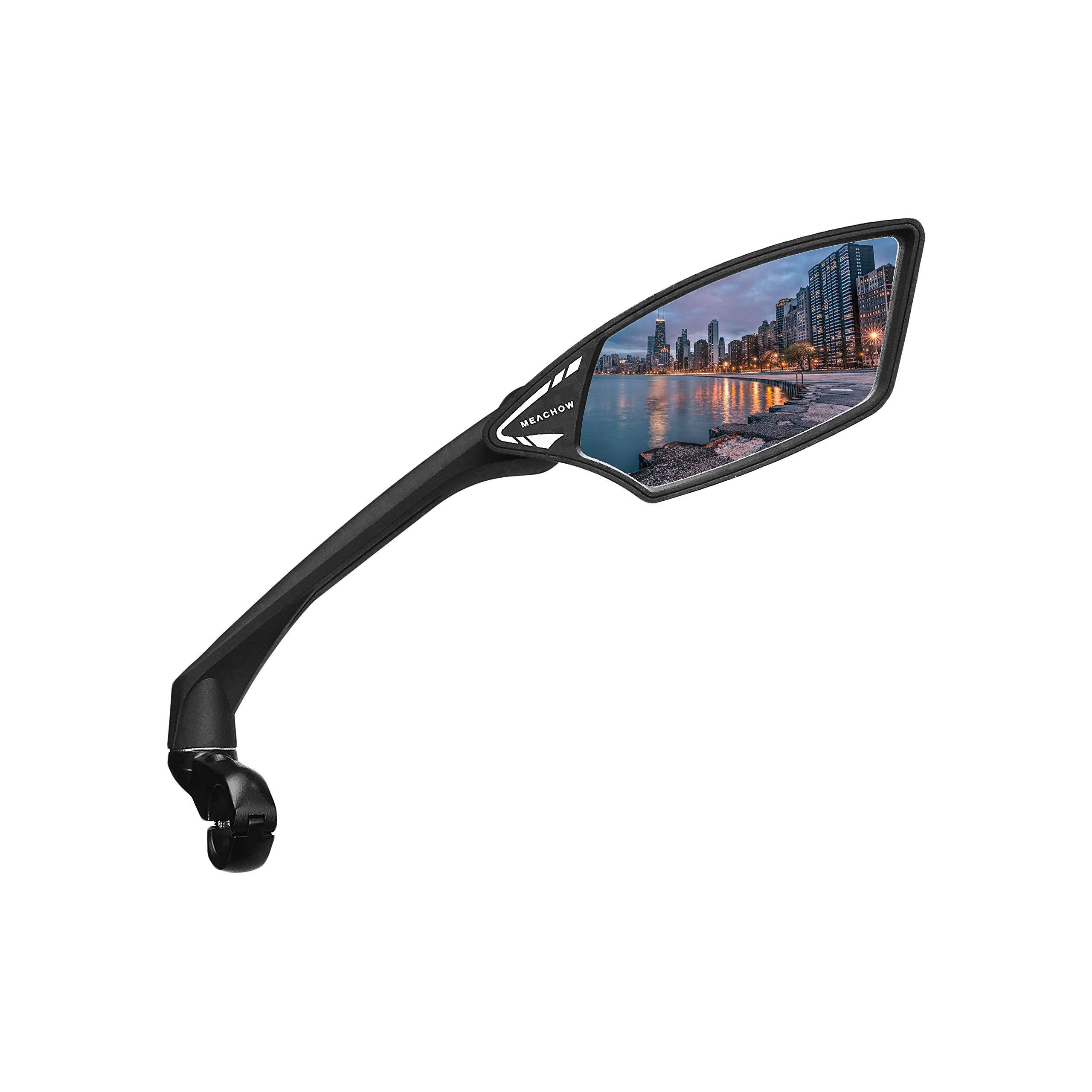 MEACHOW MEACHOW New Scratch Resistant Glass Lens,Handlebar Bike Mirror, Rotatable Safe Rearview Mirror, Bicycle Mirror, (Blue Right Side) ME-006RB