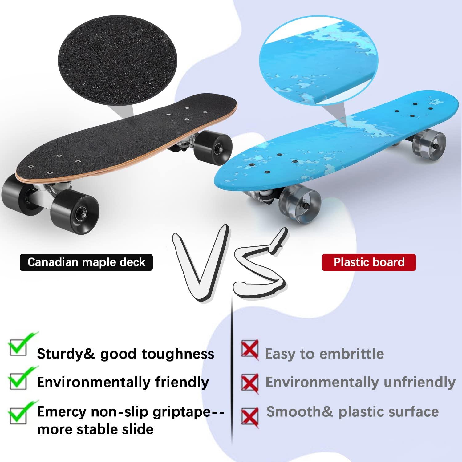 KO-ON KO-ON Skateboard Complete Skateboards 22 Inch Mini Cruiser Skateboards for Beginners Kids Boys and Girls (Robert T-Rex)