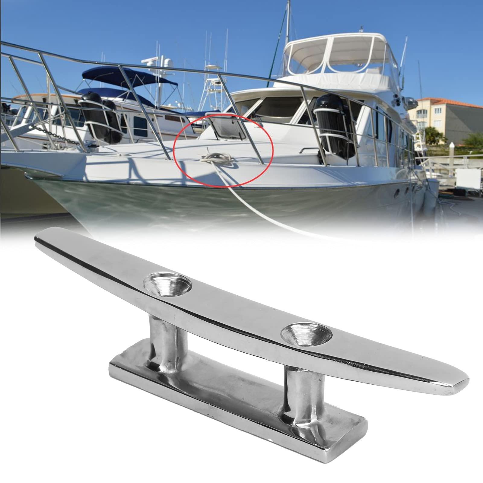 ChengyuWei ChengyuWei 6in Low Flat Dock Cleat 2 Hole Deck Rope Anchor Line Holder Tie Down, Made of 316 Stainless Steel, Highly to, Ideal for Marine Boats, Kayaks, and Docks,