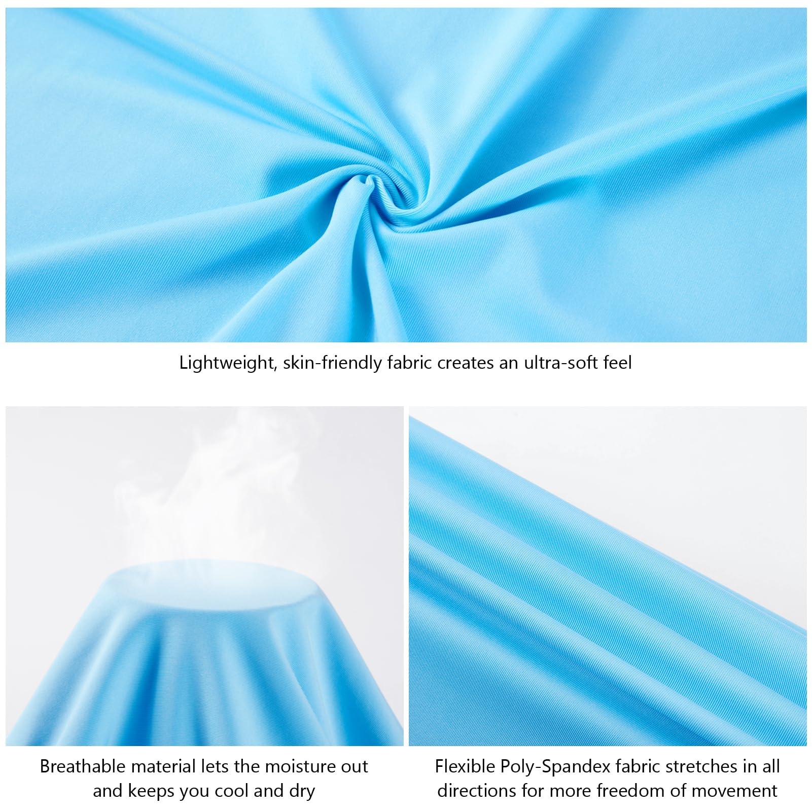 BASSDASH BASSDASH Mens UPF 50+ Short Sleeve Fishing Shirts Performance Cooling UV Sun Protection Hiking T-Shirts Sky Blue