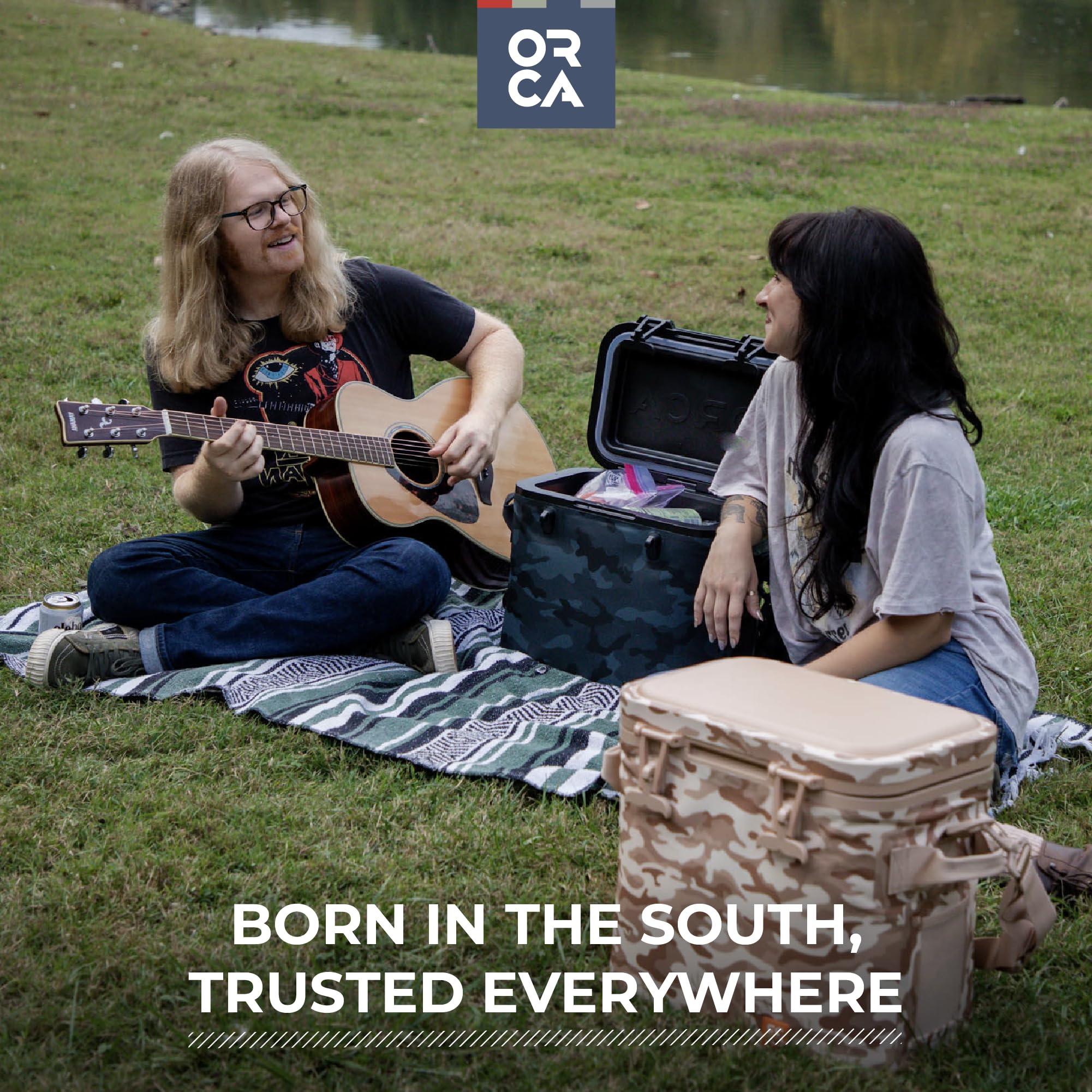 ORCA ORCA Wanderer 24 Can Soft Side Cooler | Temperature Insulated Leakproof Bag Keeps Drinks Ice Cold All Day, Height Fits Wine Bottles, Over Shoulder Strap & Carry Handles for Portability Starboard