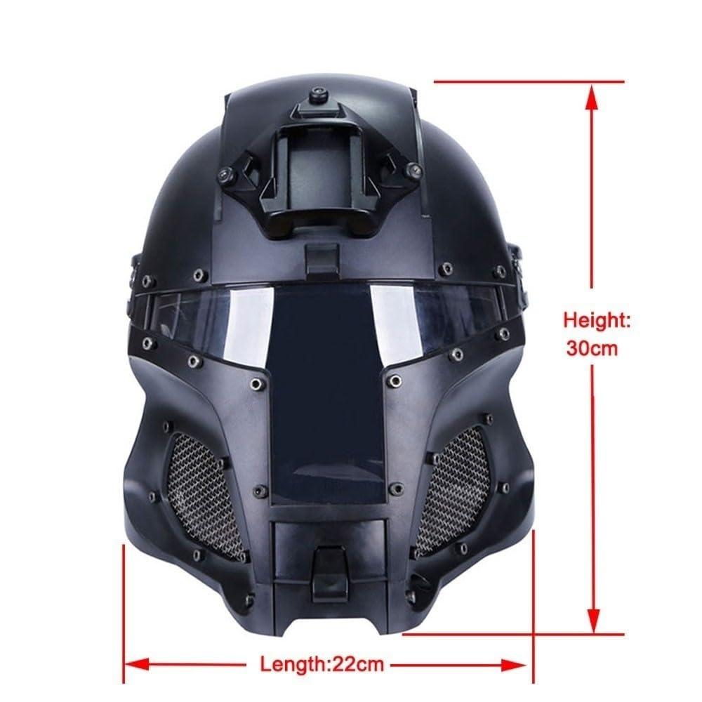 ACEXIER ACEXIER Tactical Military Ballistic Helmet Side Rail NVG Shroud Transfer Base Army Combat Airsoft Paintball Full Face Mask Helmet (Grey)
