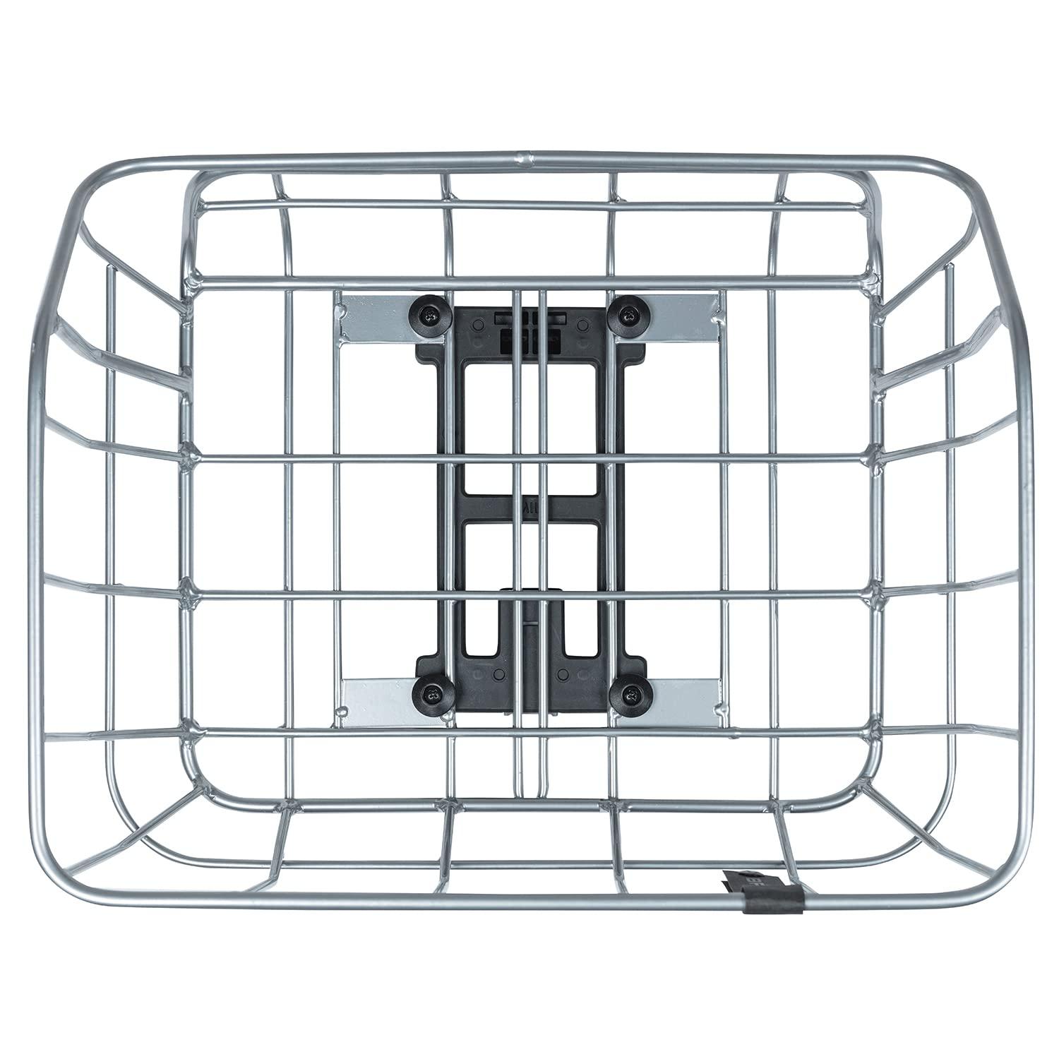 (Basil) Basil Bicycle Basket, Portland, Rear Basket, MIK Compatible, 5.2 gal (25 L), Rear Use, Chrome