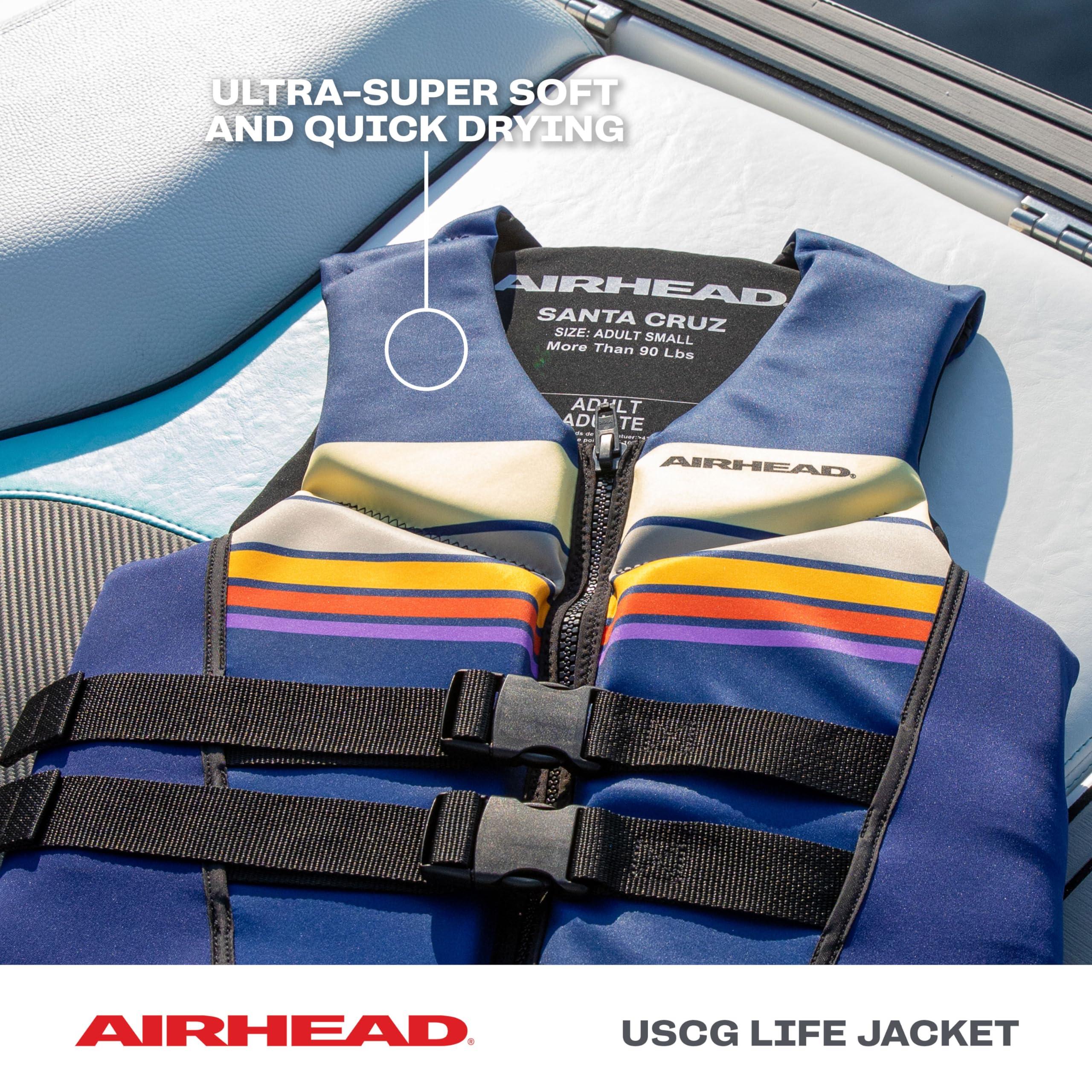 AIRHEAD Airhead Santa Cruz Life Vest Adult Large Size Navy L70, Fits Chest 42.5-45 inch