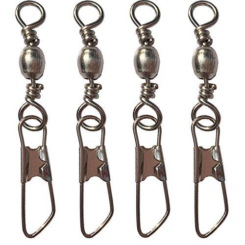 Luengo Luengo 100pcs #6 Solid Fishing Swivel Snaps Hook Connector Barrel Bearing with Welded Rings Stainless Steel +A