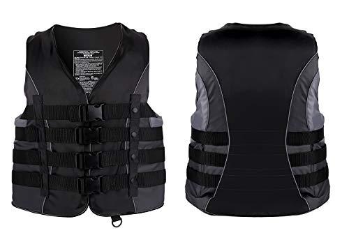 XGEAR XGEAR Adult USCG Life Jacket Vest Water Sports (Black, L)