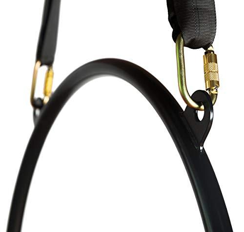 runner deer Runner Deer Black Spanset Aerial Lyra Hoop Rigging-1\'8\" Feet 5,300 lb. Vertical Capacity, Polyester Endless Round Sling Wrap Over Tree Limbs or Beams(0.5 M /1\'8\" FT