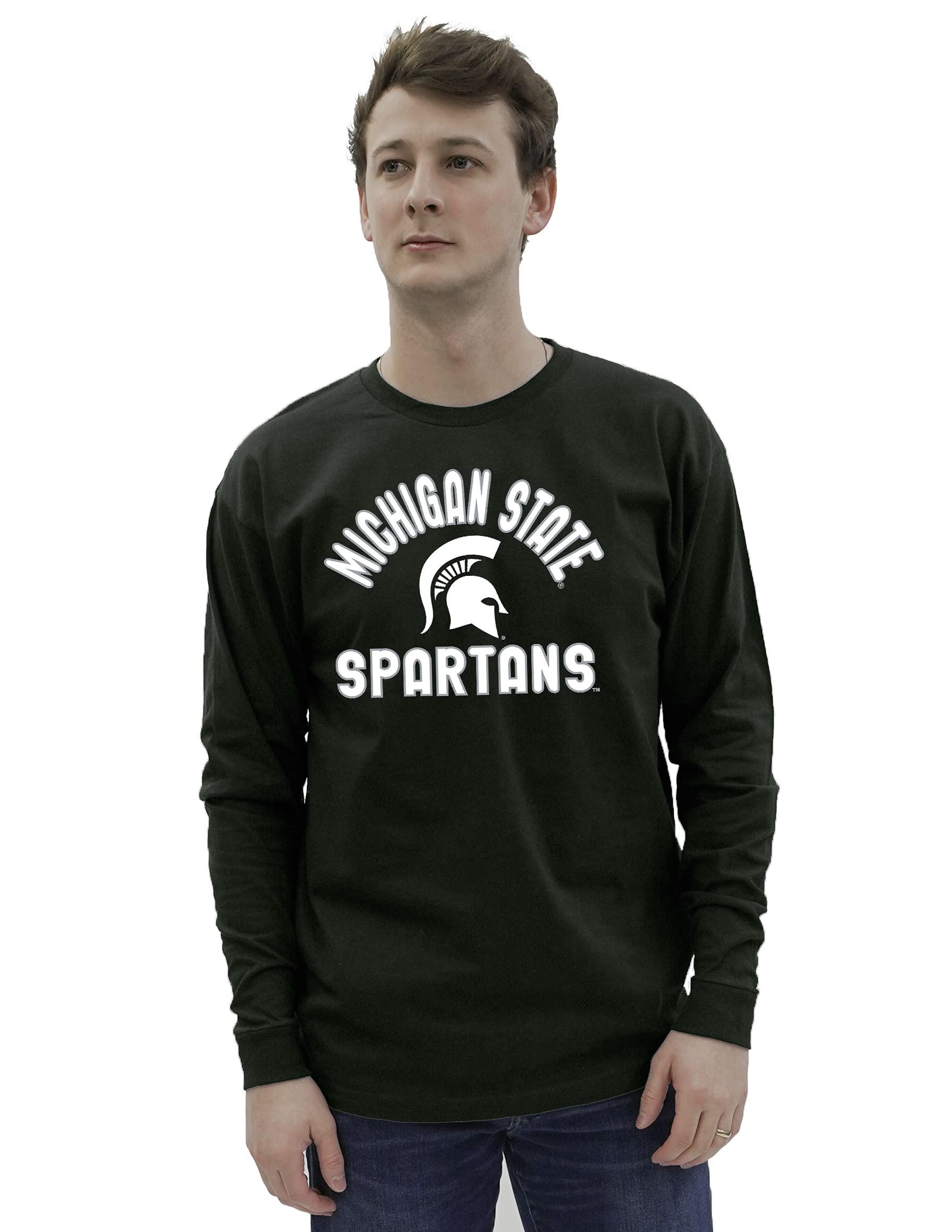 Blue 84 Blue 84 Men's Michigan State Spartans Long Sleeve T Shirt Line Up Team Color, Michigan State Spartans Forest, Medium