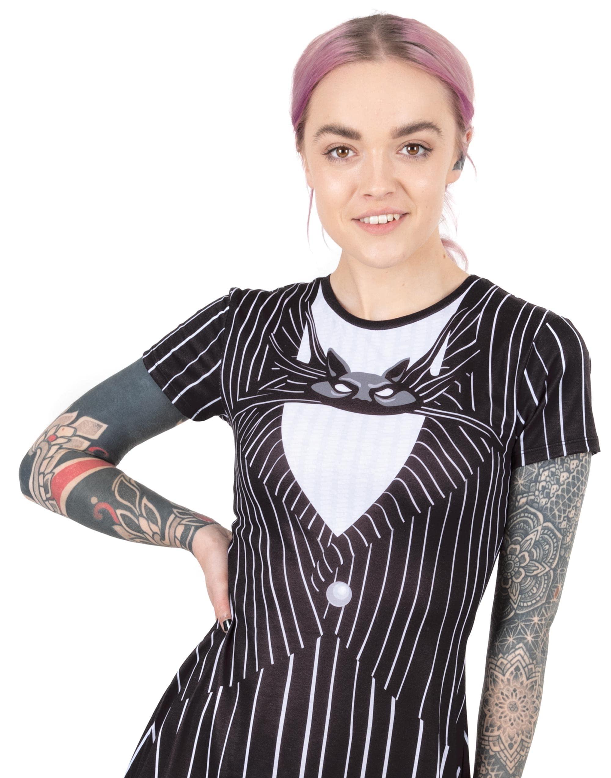 Disney Disney Nightmare Before Christmas Dress Womens Jack Skellington Costume (Small) Black