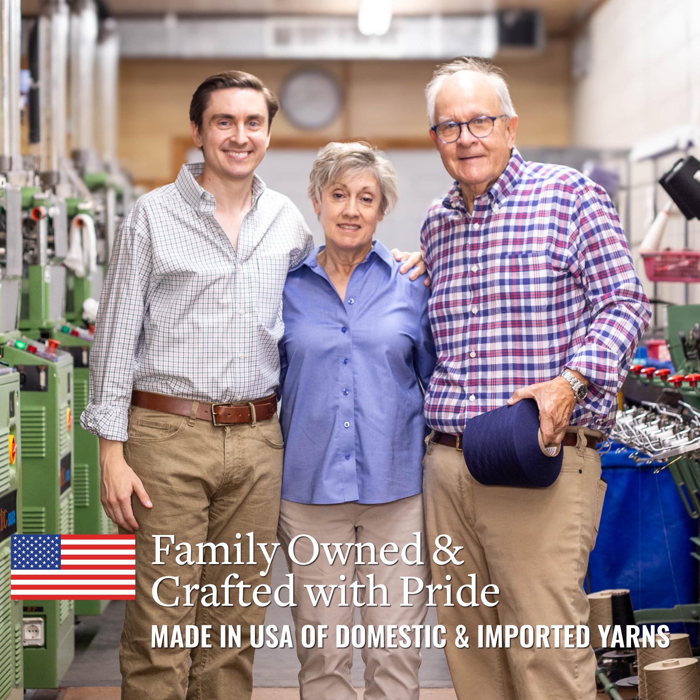 BoardroomSocks BoardroomSocks Merino Wool Mid-Calf Patterned Socks, Dress Socks for Men, Navy with Olive Stripes