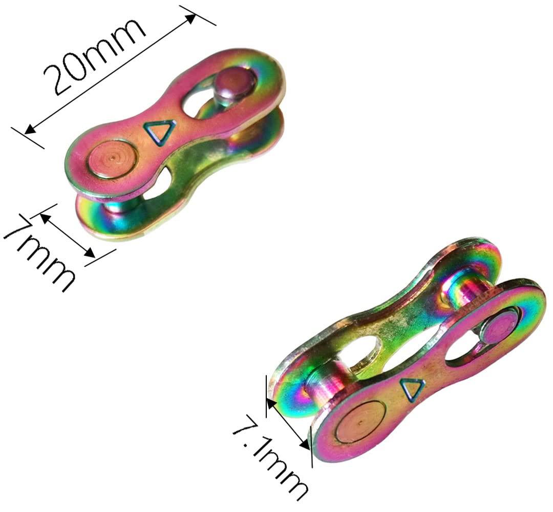 Hyamass Hyamass 4 Pairs Bicycle Missing Link 6/7/8/ Speed Chain Reusable Steel Bike Chain Link(Rainbow)