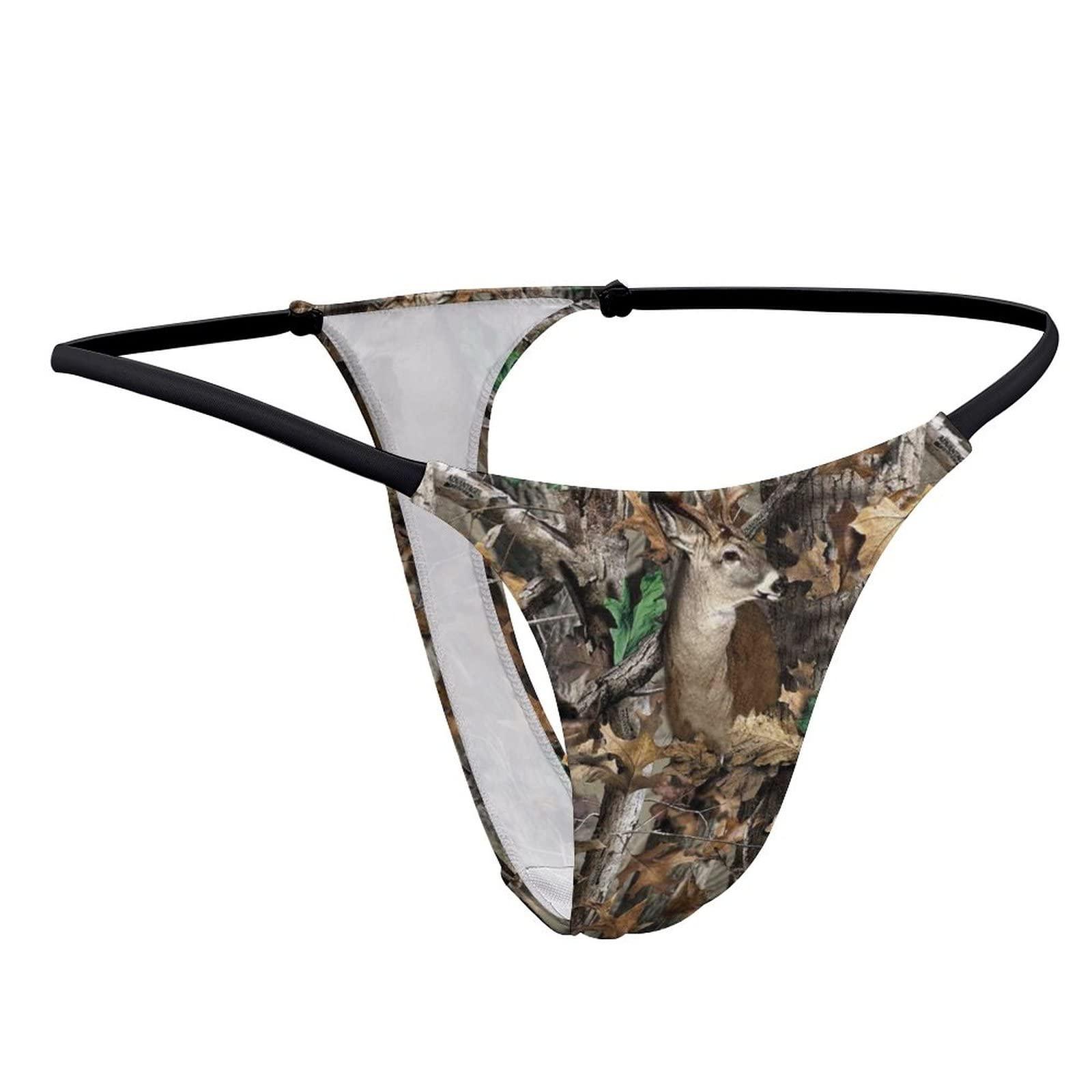 BAIKUTOUAN BAIKUTOUAN Camo Deer Camouflage Hunting G-String Thongs Women's T-Back Underwear Panty