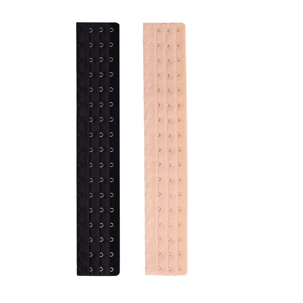 Aisemny Aisemny Corset extender 13-18 hook long line bra back extender 2 pieces (beige, 16 Hooks)
